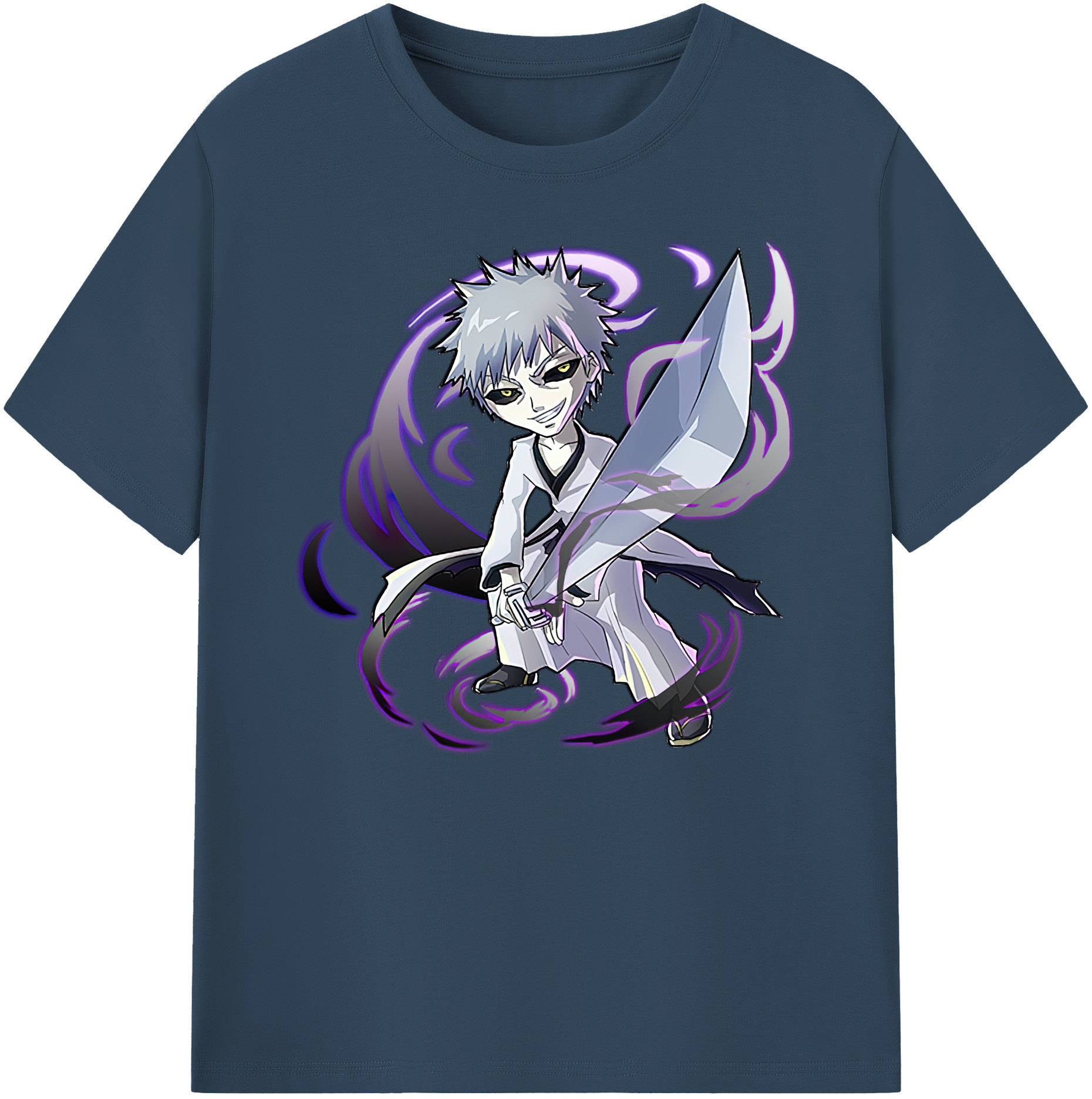 （画像用） ブリーチ 黒崎一護（くろさき いちご）BLEACH Kurosaki Ichigo 綿100％ メンズ半袖Tシャツ｜肌触りやわらか＆通気性