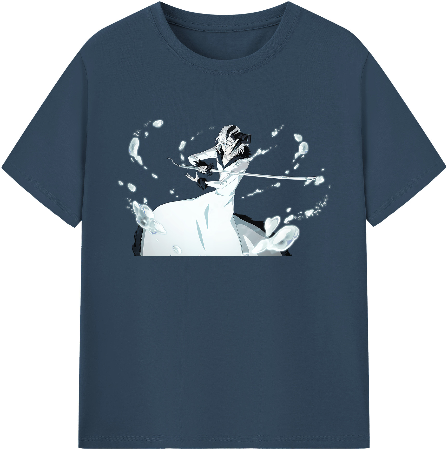 （画像用） ブリーチ 黒崎一護（くろさき いちご）BLEACH Kurosaki Ichigo 綿100％ メンズ半袖Tシャツ｜肌触りやわらか＆通気性