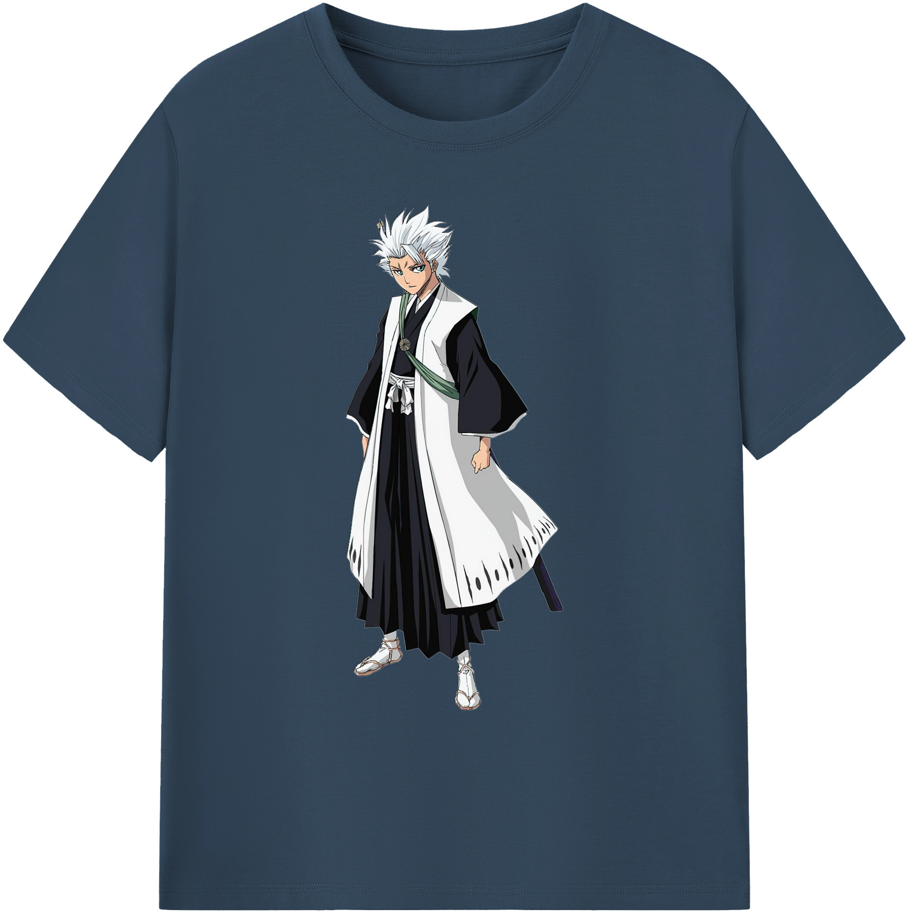 （画像用） ブリーチ 日番谷冬獅郎（ひつがや とうしろう） BLEACH Hitsugaya Toushirou 綿100％ メンズ半袖Tシャツ｜肌触りやわらか＆通気性