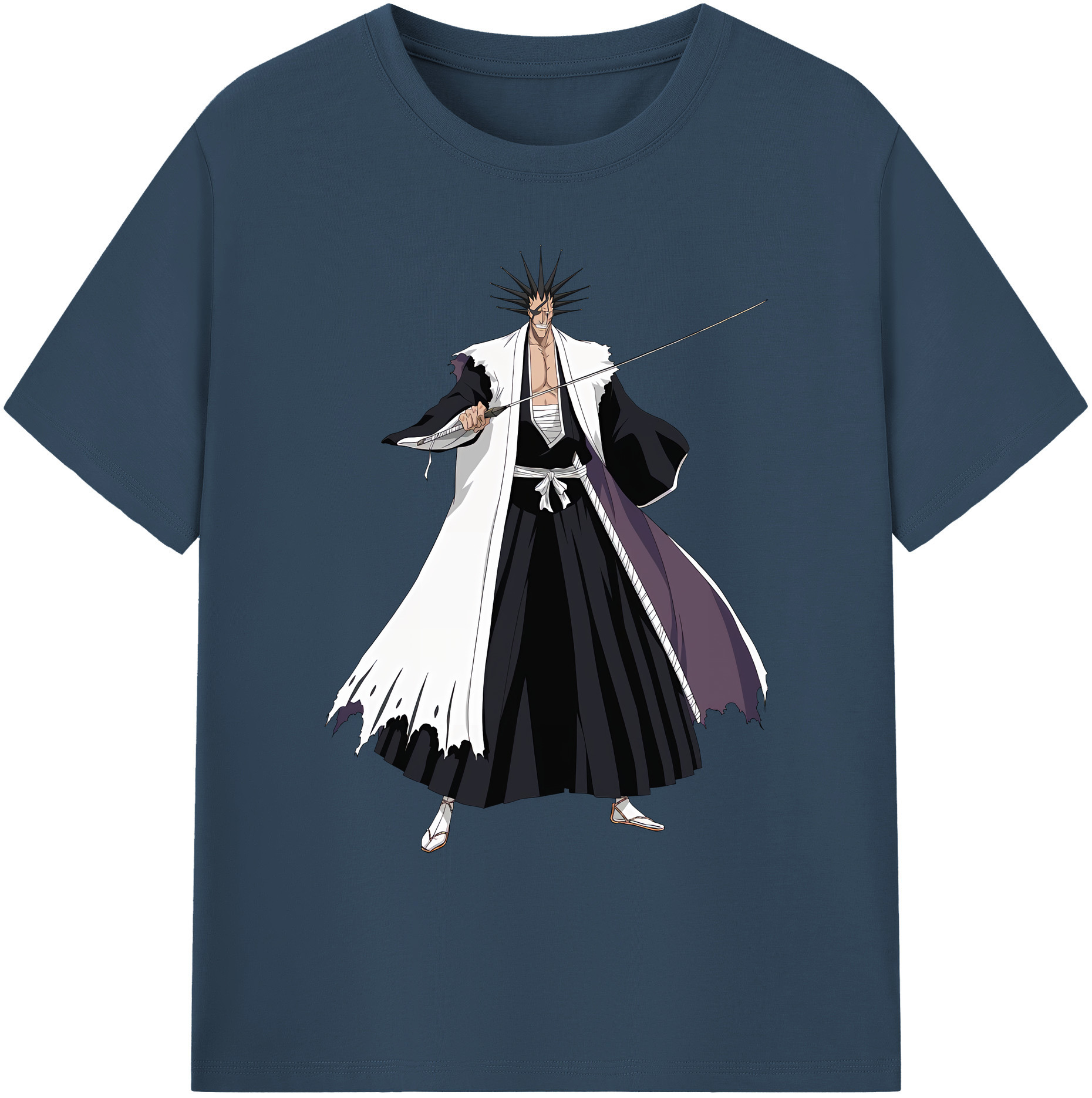 （画像用） ブリーチ ざらき けんぱち BLEACH Zaraki Kenpachi 綿100％ メンズ半袖Tシャツ｜肌触りやわらか＆通気性