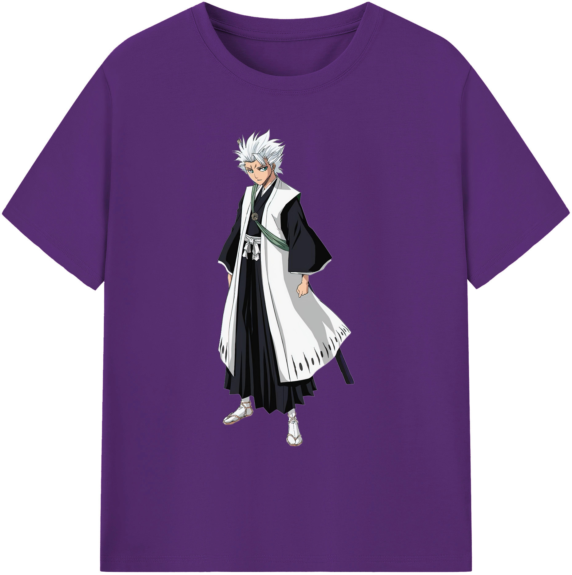 （画像用） ブリーチ 日番谷冬獅郎（ひつがや とうしろう） BLEACH Hitsugaya Toushirou 綿100％ メンズ半袖Tシャツ｜肌触りやわらか＆通気性