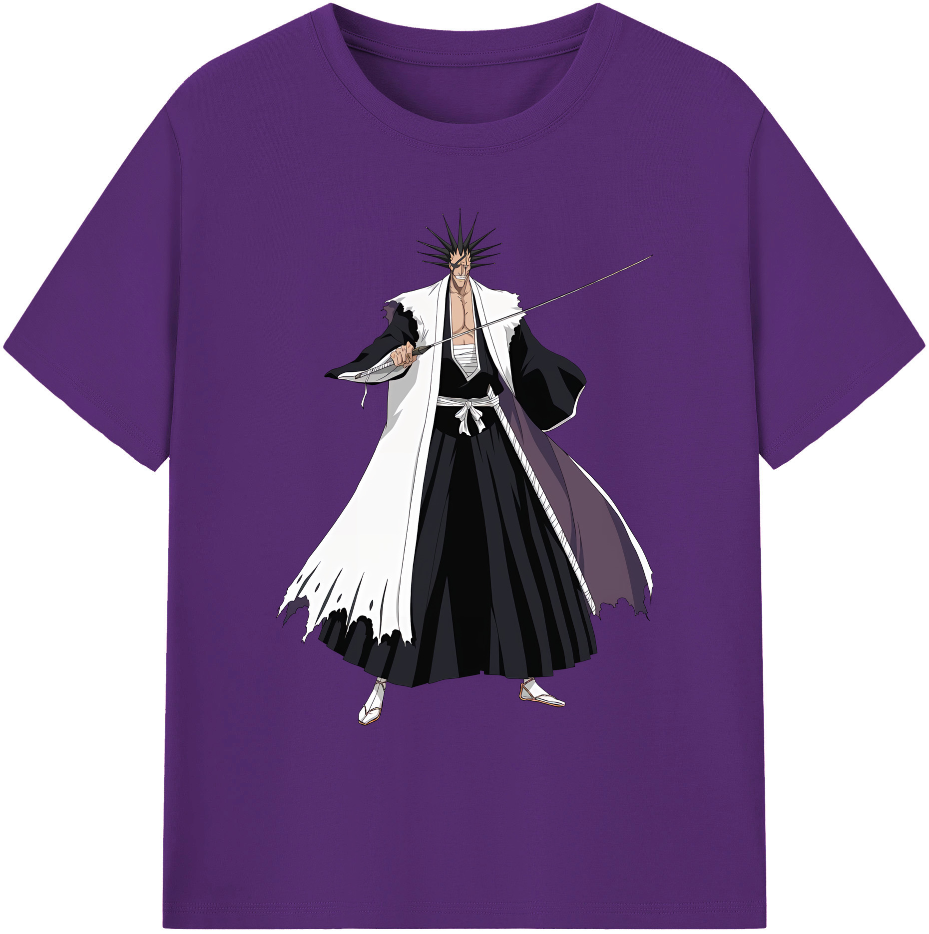 （画像用） ブリーチ ざらき けんぱち BLEACH Zaraki Kenpachi 綿100％ メンズ半袖Tシャツ｜肌触りやわらか＆通気性