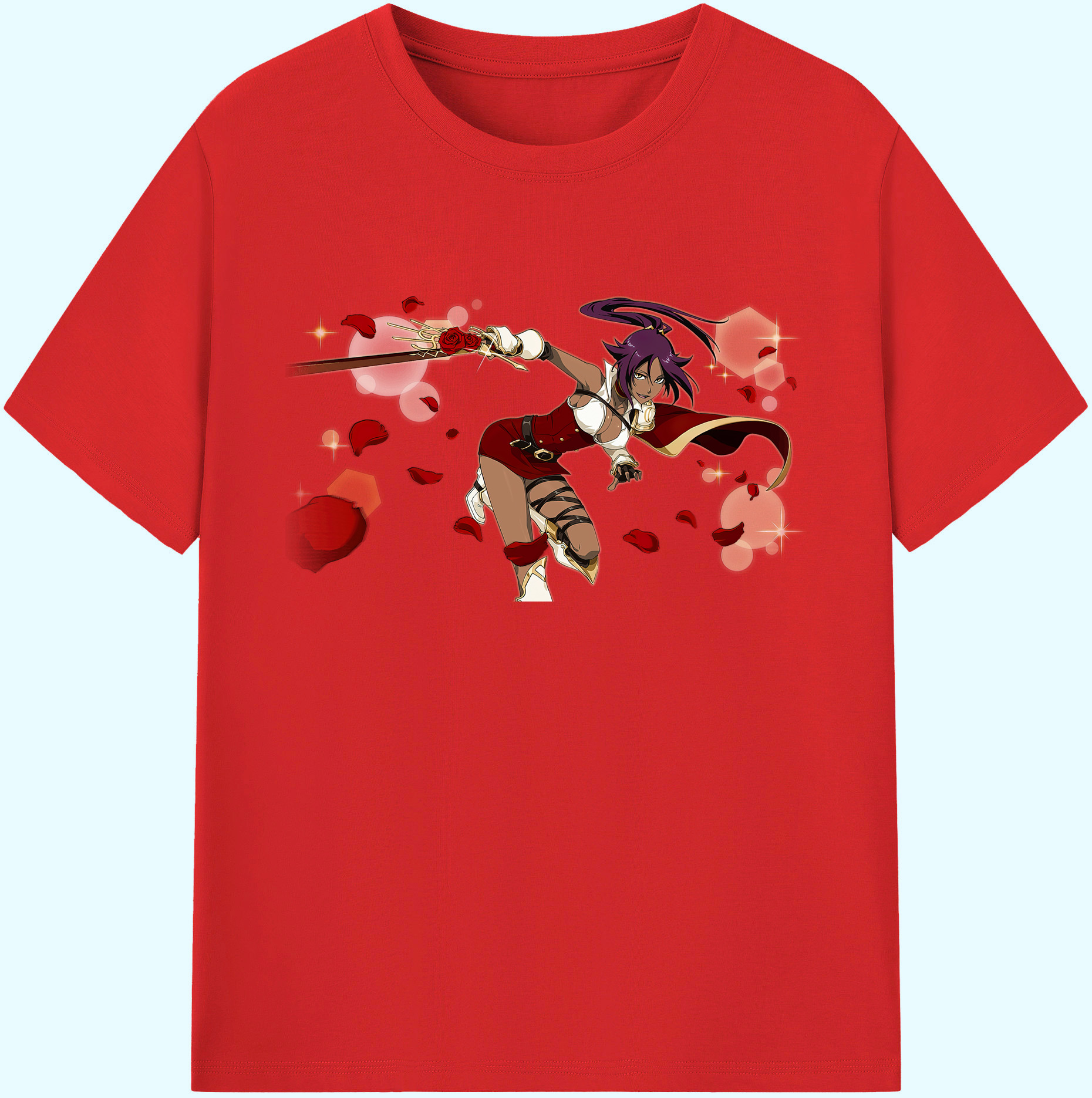 （画像用） ブリーチ 四楓院 夜一（しほういん よるいち） BLEACH Shihouin Yoruichi 綿100％ メンズ半袖Tシャツ｜肌触りやわらか＆通気性