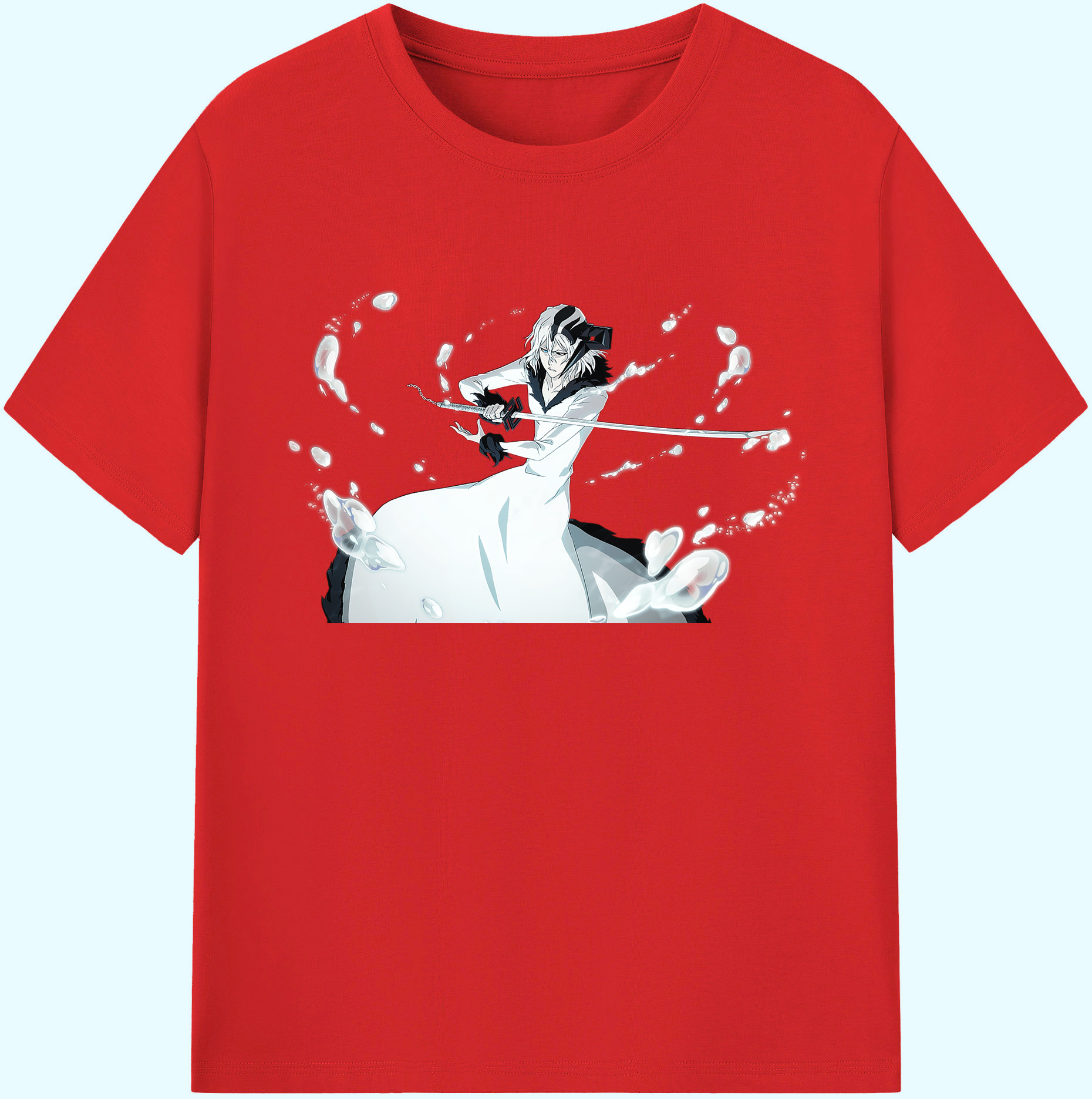 （画像用） ブリーチ 黒崎一護（くろさき いちご）BLEACH Kurosaki Ichigo 綿100％ メンズ半袖Tシャツ｜肌触りやわらか＆通気性