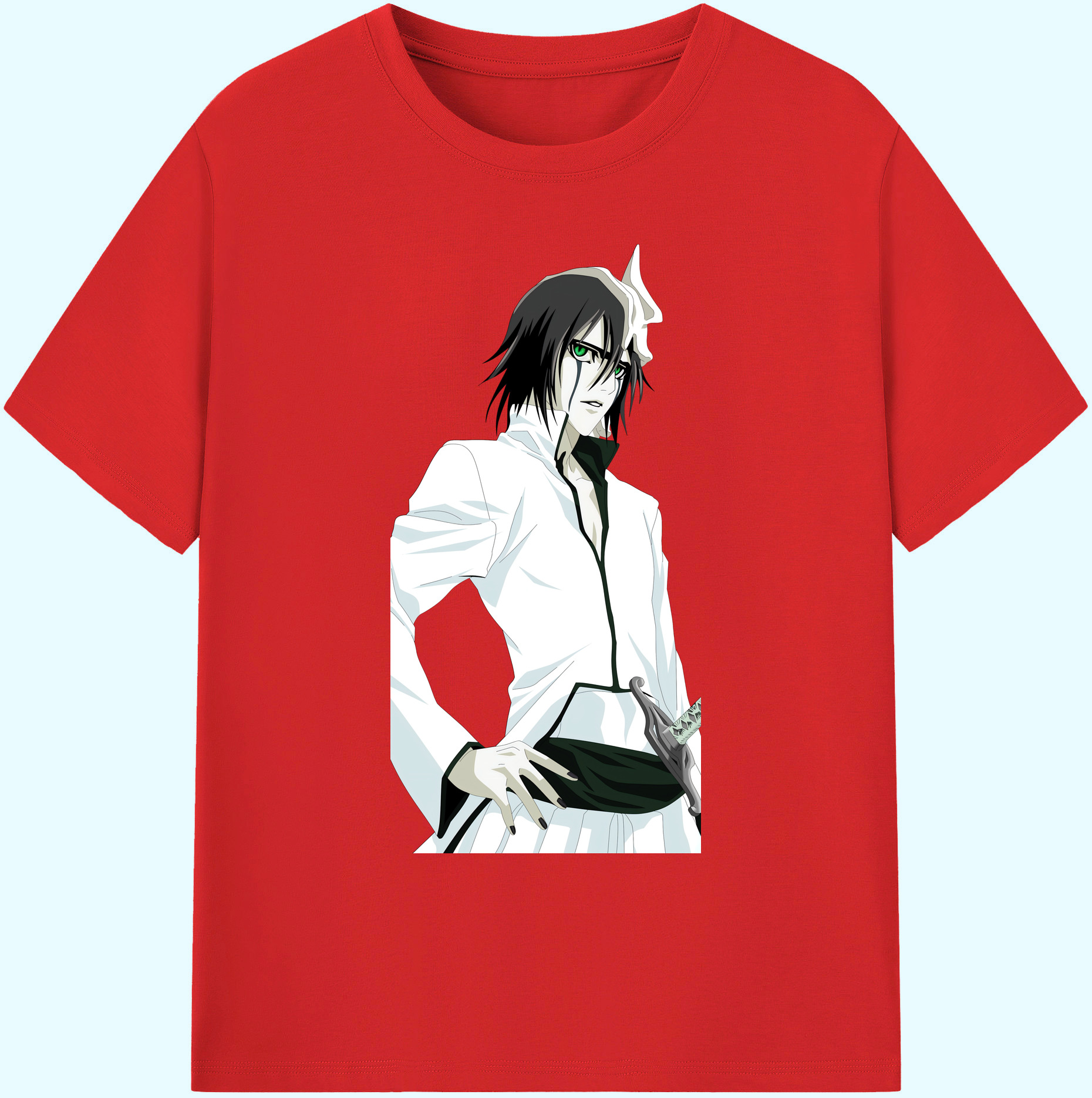 （画像用） ブリーチ ウルキオラ·シファー BLEACH Ulquiorra cifer 綿100％ メンズ半袖Tシャツ｜肌触りやわらか＆通気性