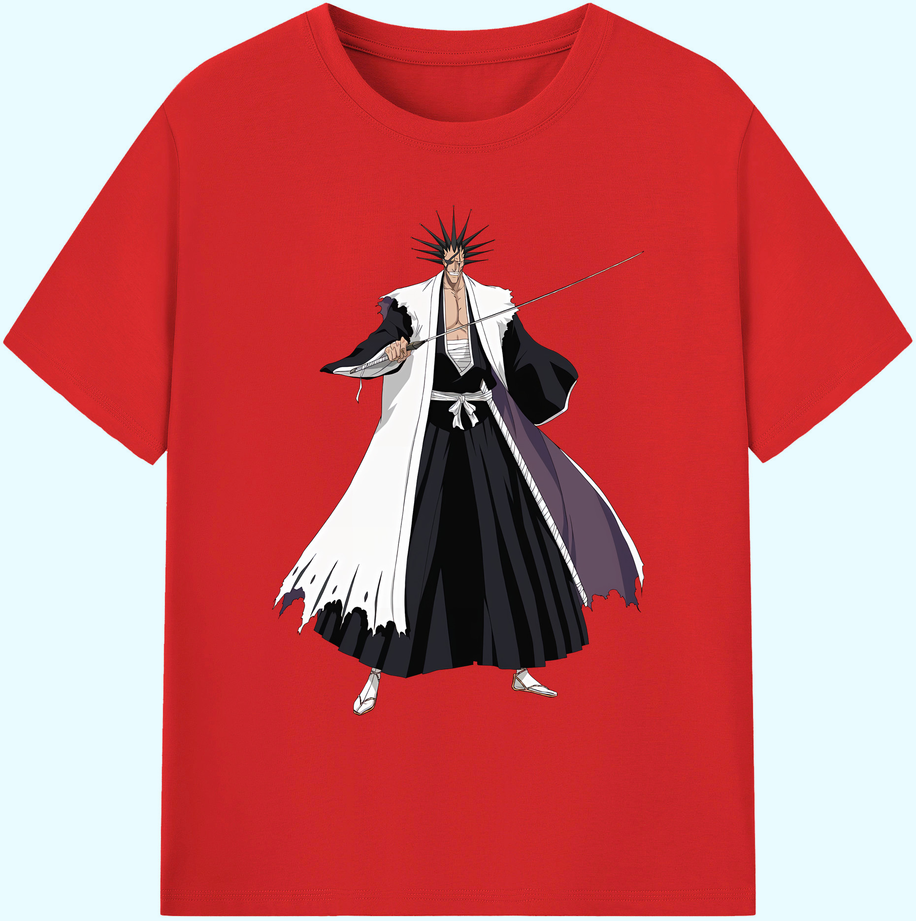 （画像用） ブリーチ ざらき けんぱち BLEACH Zaraki Kenpachi 綿100％ メンズ半袖Tシャツ｜肌触りやわらか＆通気性
