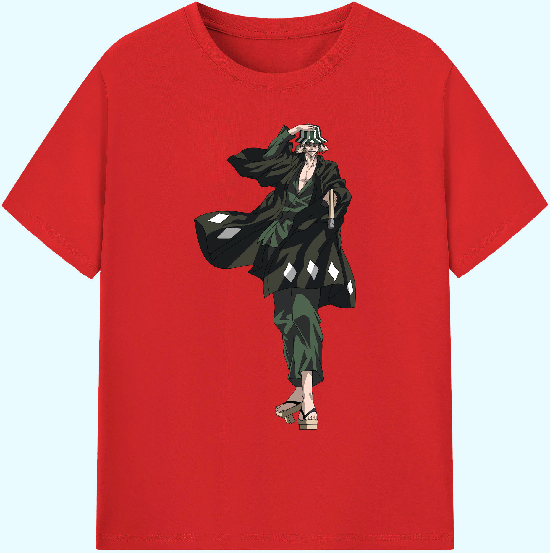（画像用） "ブリーチ 浦原 喜助（うらはら きすけ） BLEACH Urahara Kisuke " 綿100％ メンズ半袖Tシャツ｜肌触りやわらか＆通気性