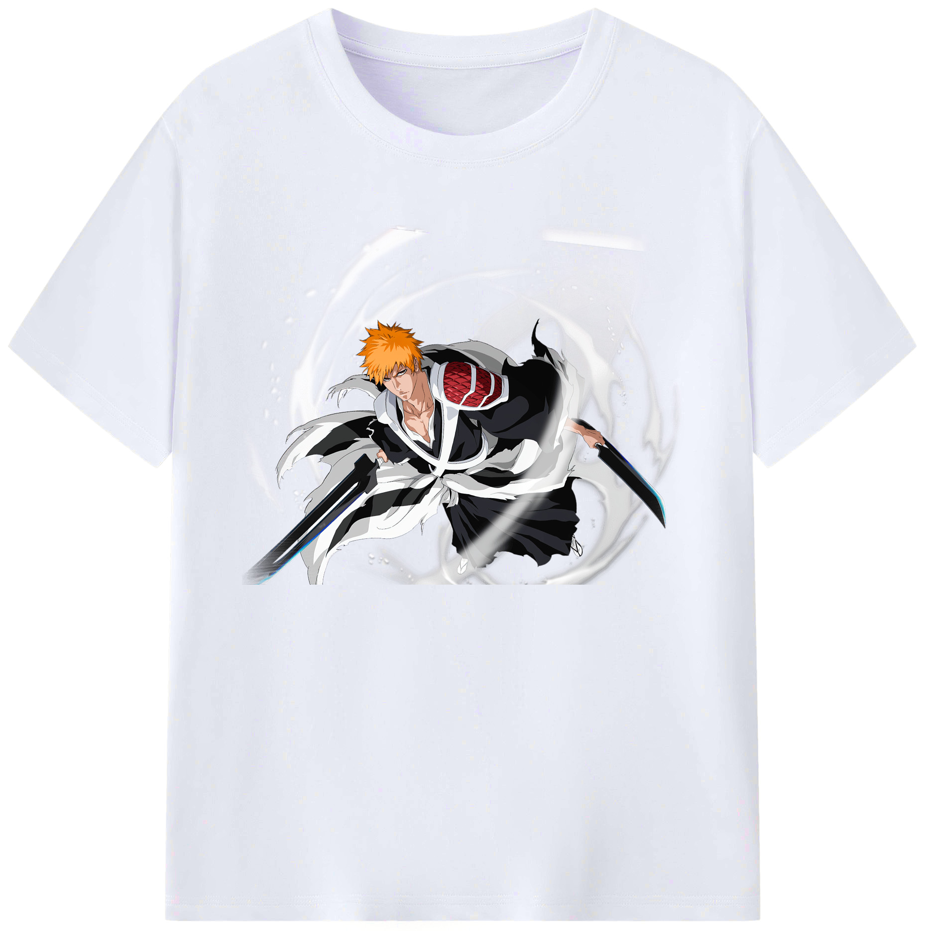 （画像用） ブリーチ 黒崎一護（くろさき いちご）BLEACH Kurosaki Ichigo 綿100％ メンズ半袖Tシャツ｜肌触りやわらか＆通気性