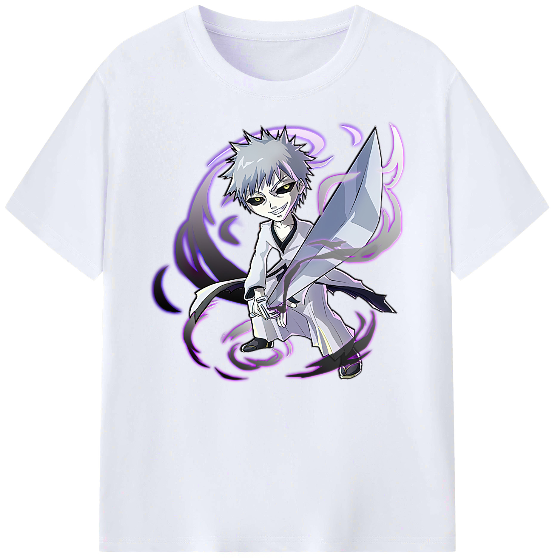 （画像用） ブリーチ 黒崎一護（くろさき いちご）BLEACH Kurosaki Ichigo 綿100％ メンズ半袖Tシャツ｜肌触りやわらか＆通気性
