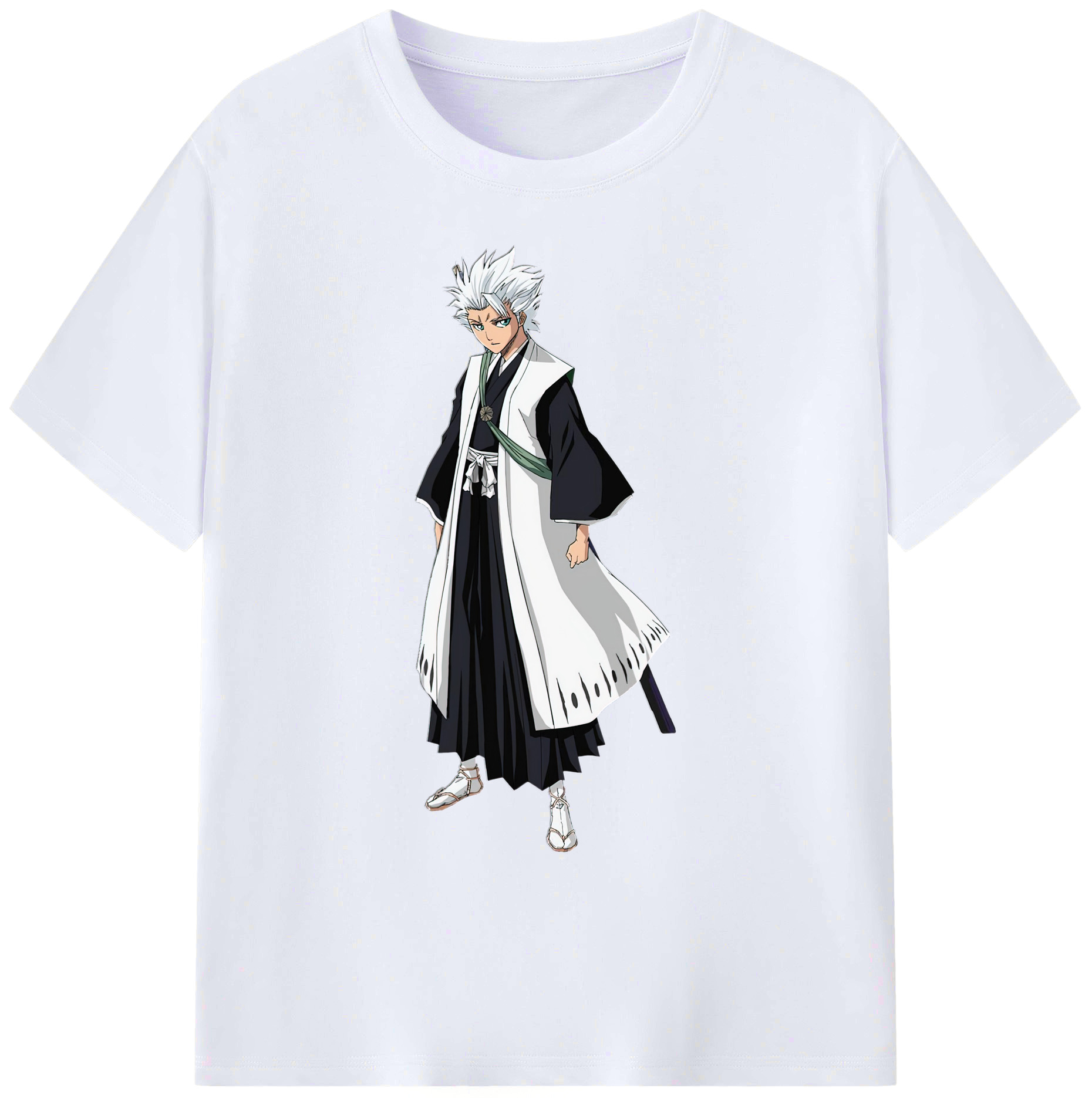 （画像用） ブリーチ 日番谷冬獅郎（ひつがや とうしろう） BLEACH Hitsugaya Toushirou 綿100％ メンズ半袖Tシャツ｜肌触りやわらか＆通気性