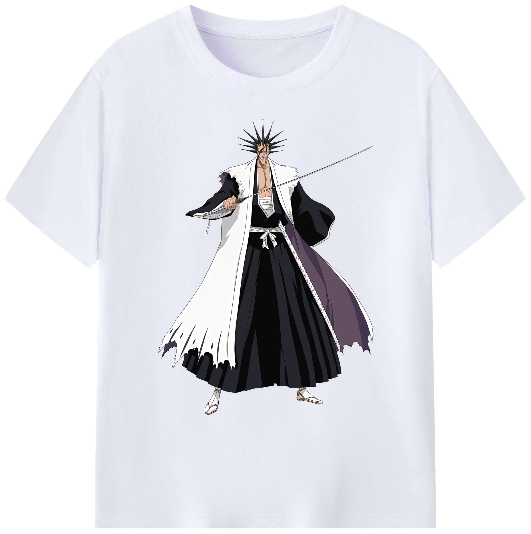 （画像用） ブリーチ ざらき けんぱち BLEACH Zaraki Kenpachi 綿100％ メンズ半袖Tシャツ｜肌触りやわらか＆通気性