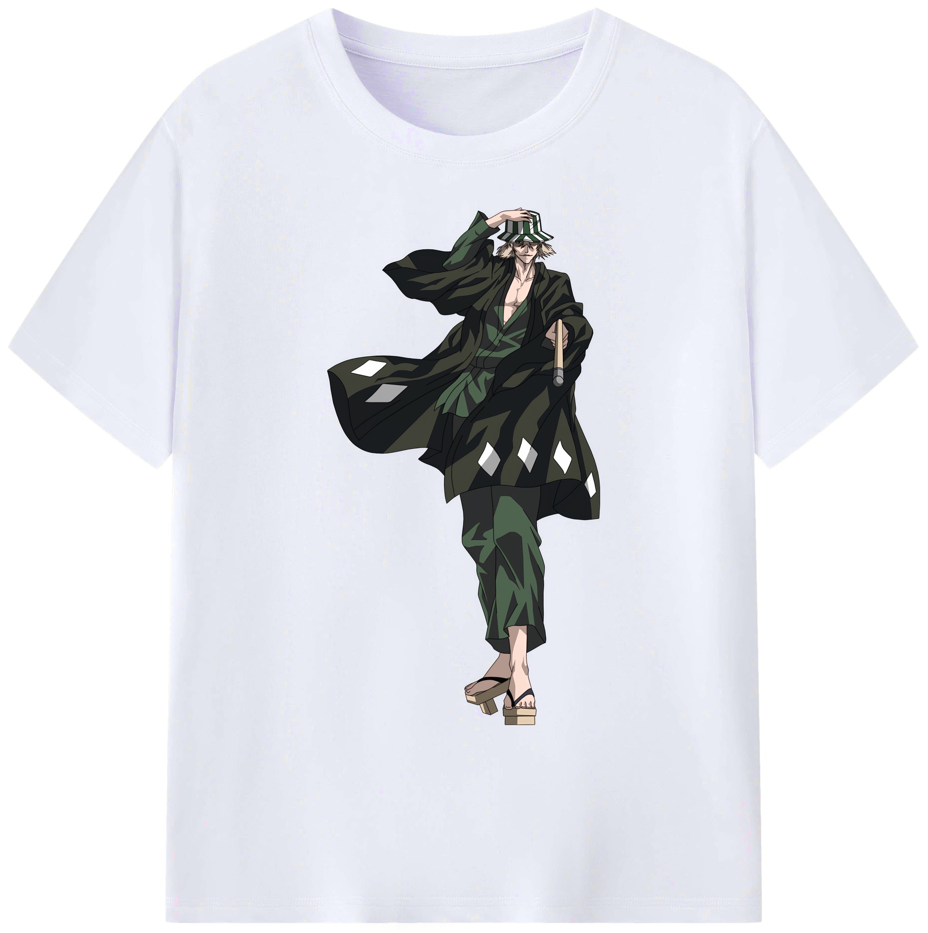 （画像用） "ブリーチ 浦原 喜助（うらはら きすけ） BLEACH Urahara Kisuke " 綿100％ メンズ半袖Tシャツ｜肌触りやわらか＆通気性