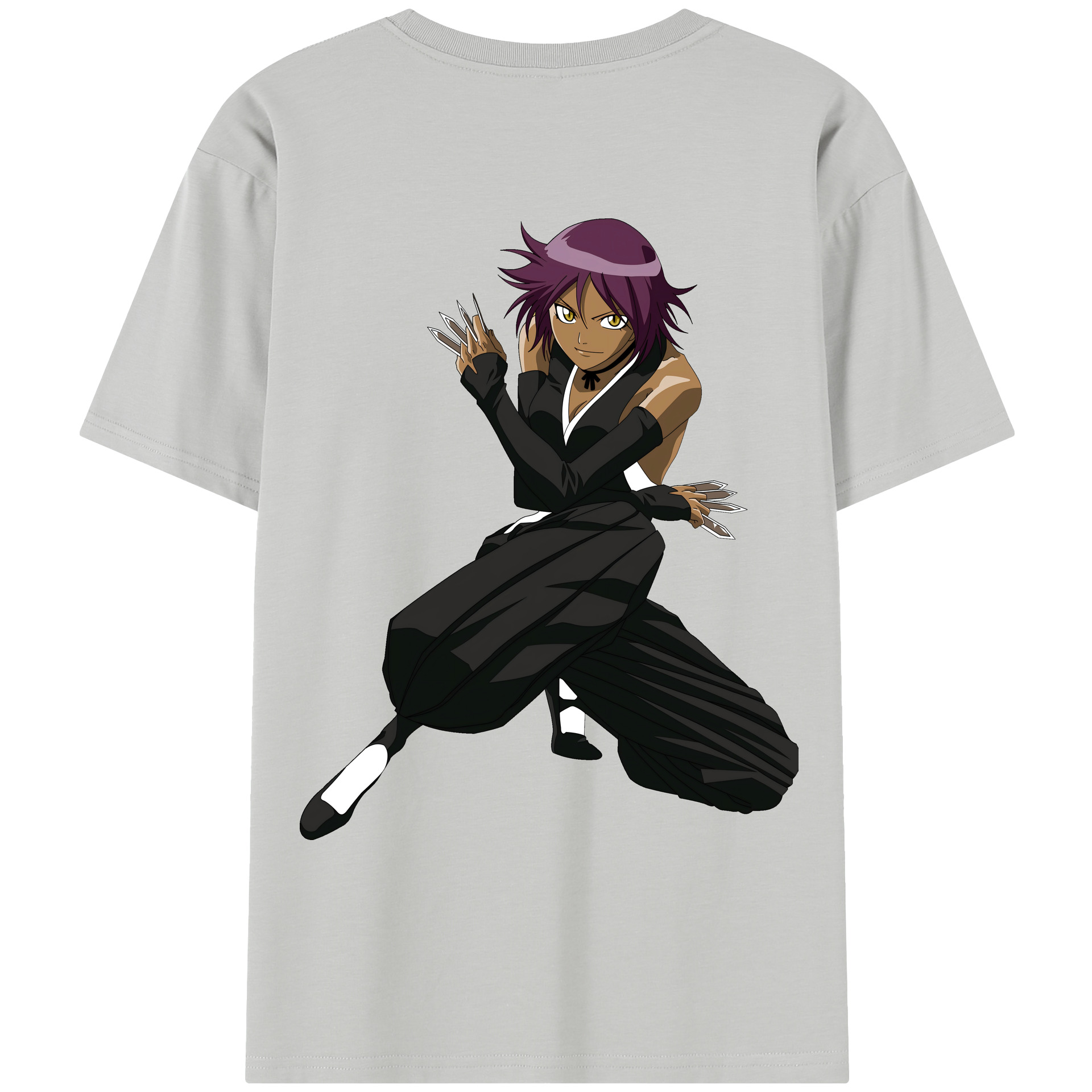 （画像用） ブリーチ 四楓院 夜一（しほういん よるいち） BLEACH Shihouin Yoruichi レディース半袖Tシャツ(バックプリント)