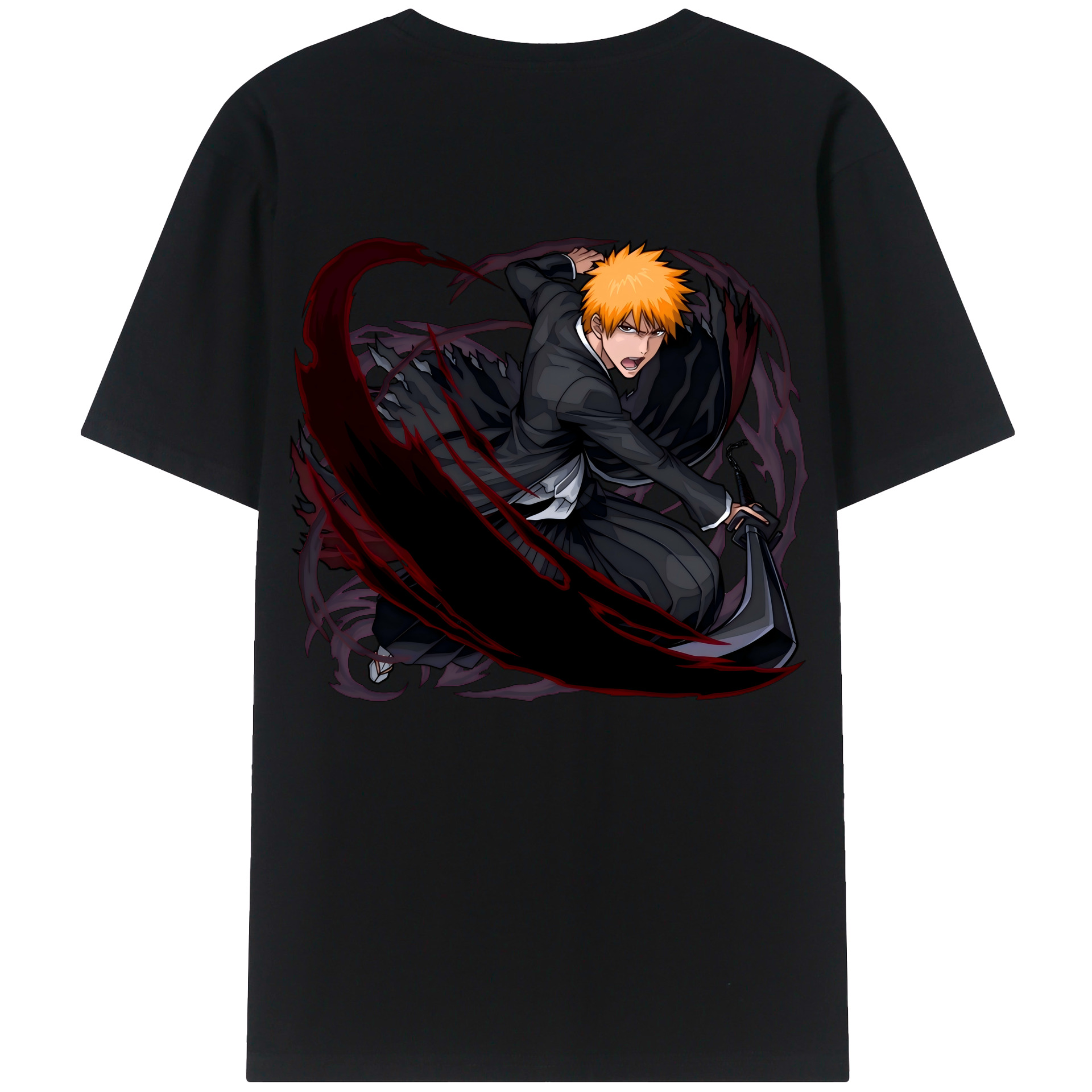 （画像用） ブリーチ 黒崎一護（くろさき いちご）BLEACH Kurosaki Ichigo レディース半袖Tシャツ(バックプリント)