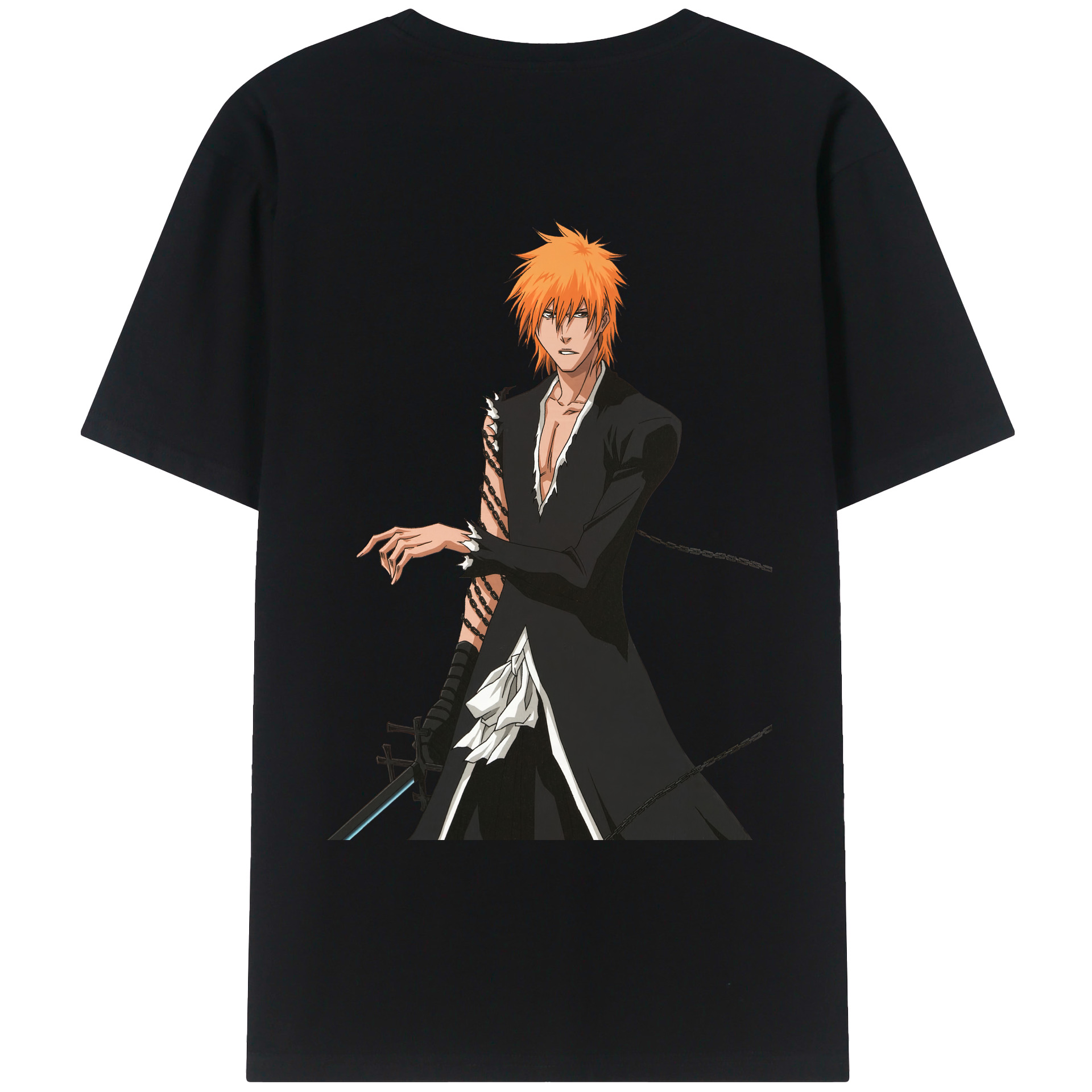 （画像用） ブリーチ 黒崎一護（くろさき いちご）BLEACH Kurosaki Ichigo レディース半袖Tシャツ(バックプリント)