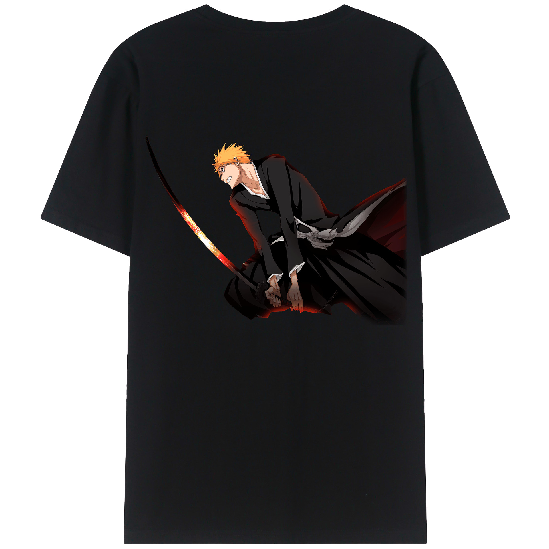 （画像用） ブリーチ 黒崎一護（くろさき いちご）BLEACH Kurosaki Ichigo レディース半袖Tシャツ(バックプリント)