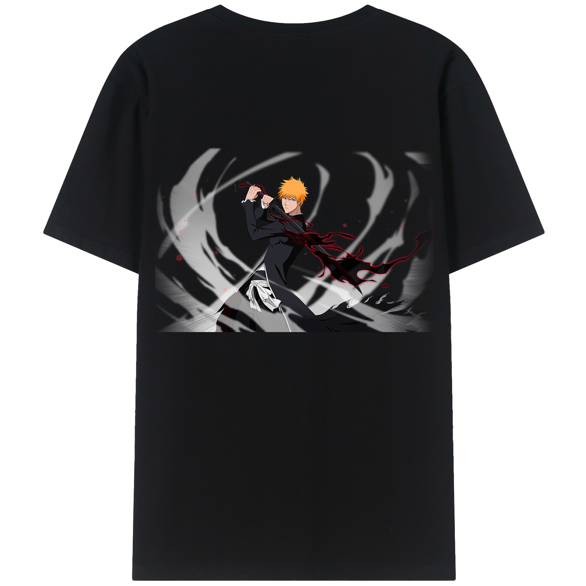 （画像用） ブリーチ 黒崎一護（くろさき いちご）BLEACH Kurosaki Ichigo レディース半袖Tシャツ(バックプリント)
