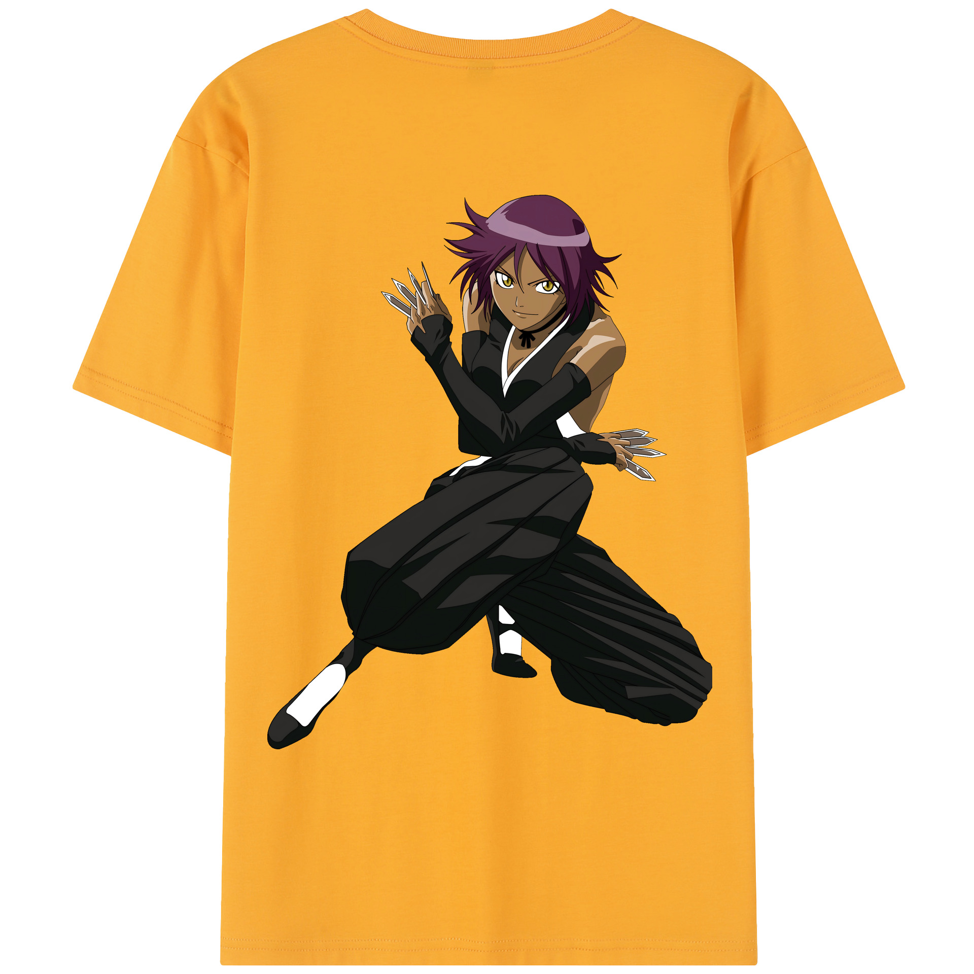 （画像用） ブリーチ 四楓院 夜一（しほういん よるいち） BLEACH Shihouin Yoruichi レディース半袖Tシャツ(バックプリント)