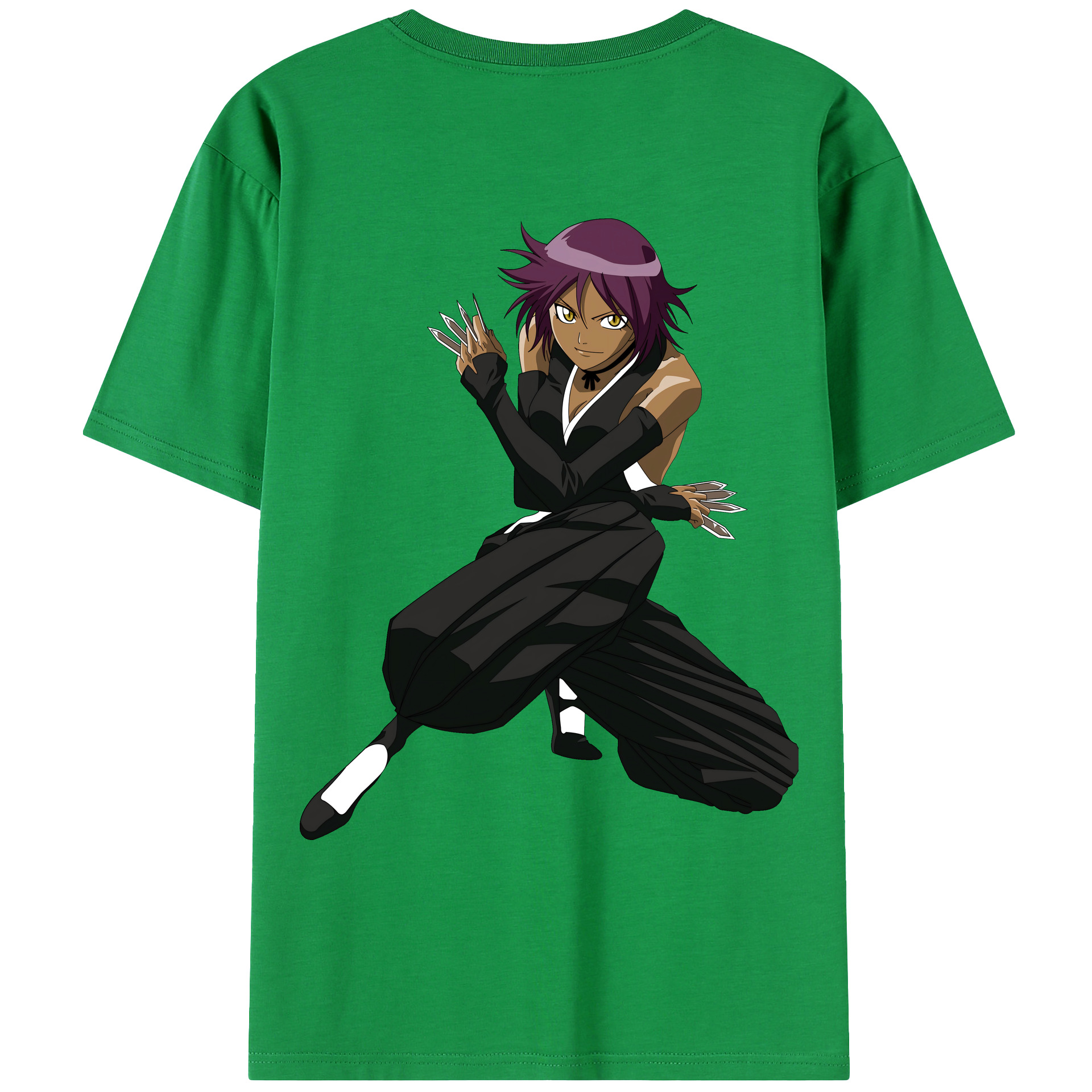（画像用） ブリーチ 四楓院 夜一（しほういん よるいち） BLEACH Shihouin Yoruichi レディース半袖Tシャツ(バックプリント)