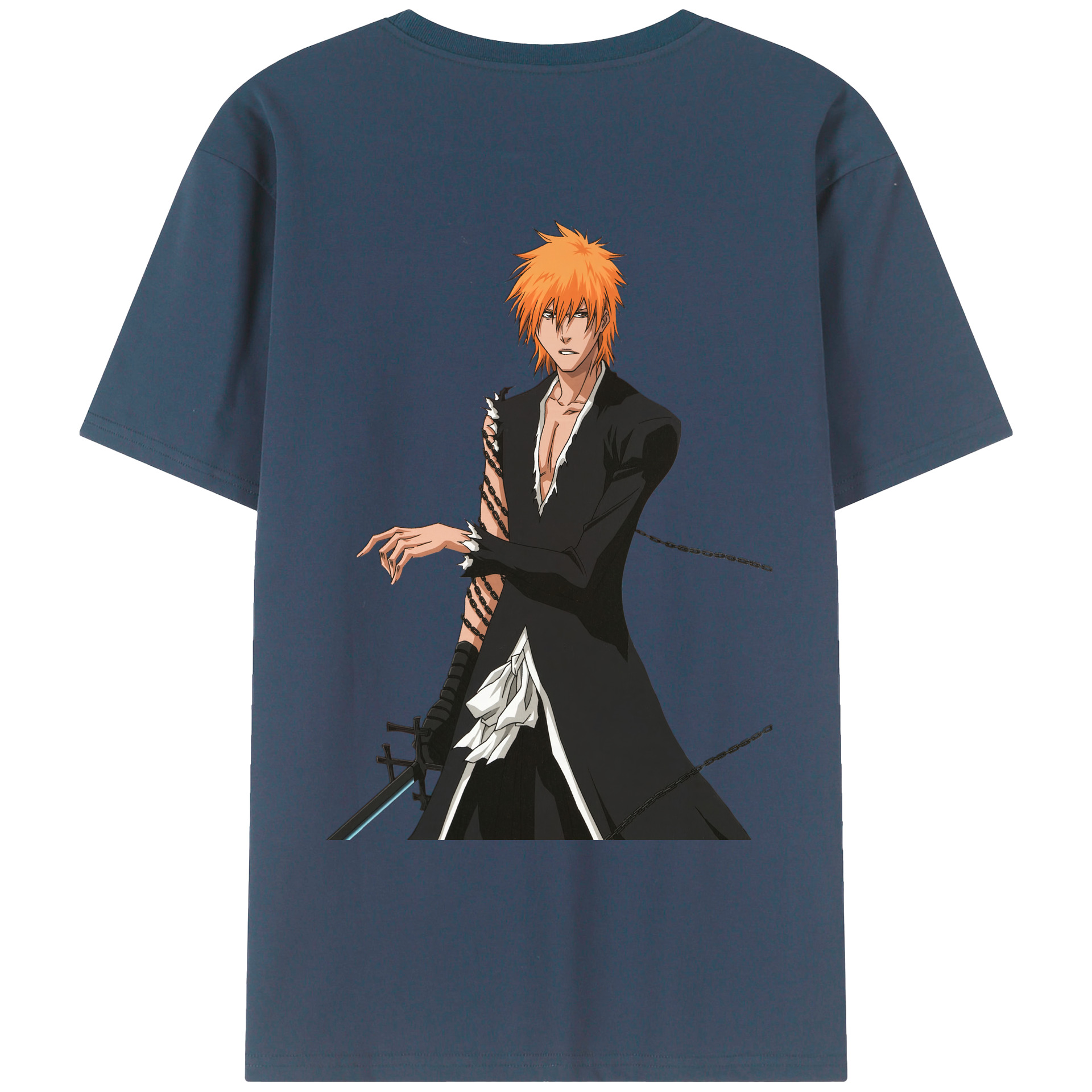 （画像用） ブリーチ 黒崎一護（くろさき いちご）BLEACH Kurosaki Ichigo レディース半袖Tシャツ(バックプリント)