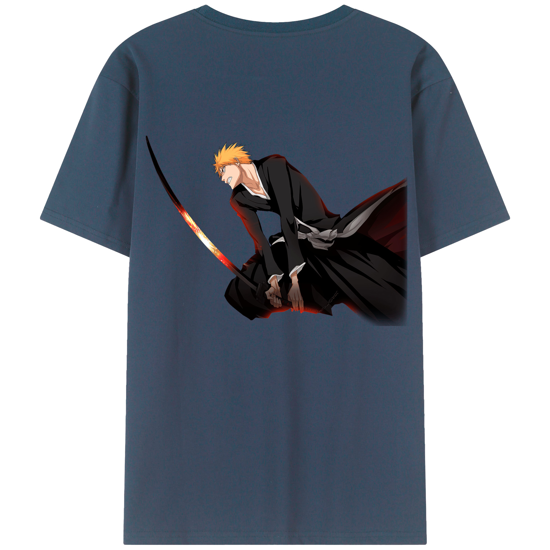 （画像用） ブリーチ 黒崎一護（くろさき いちご）BLEACH Kurosaki Ichigo レディース半袖Tシャツ(バックプリント)