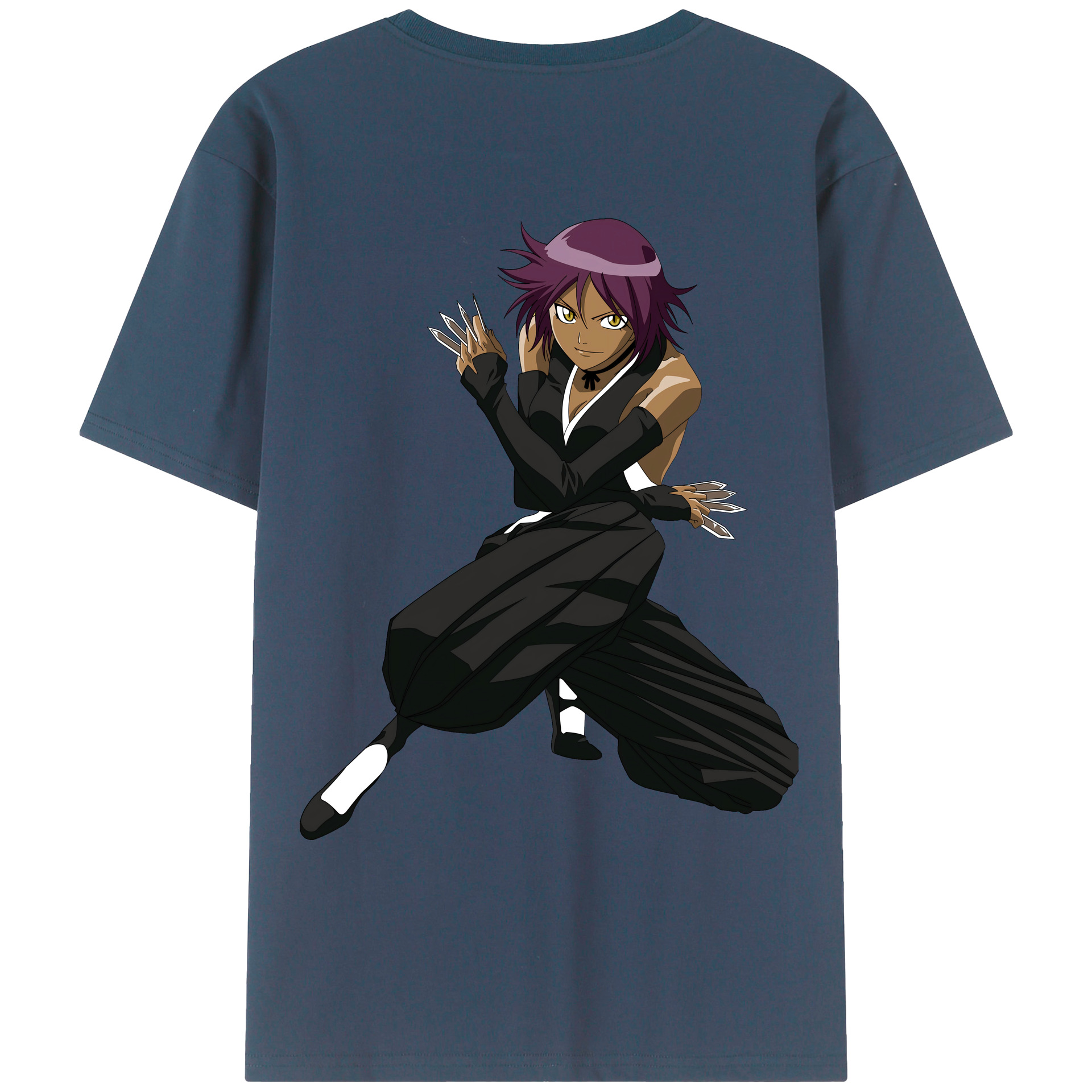 （画像用） ブリーチ 四楓院 夜一（しほういん よるいち） BLEACH Shihouin Yoruichi レディース半袖Tシャツ(バックプリント)