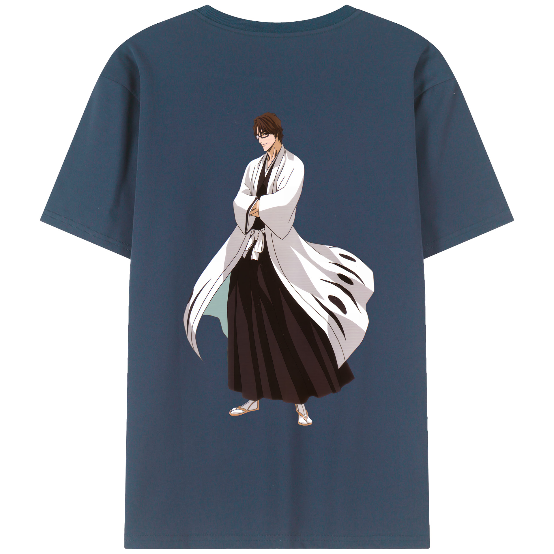 （画像用） ブリーチ 藍染 惣右介（あいぜん そうすけ） BLEACH Aizen Sousuke レディース半袖Tシャツ(バックプリント)