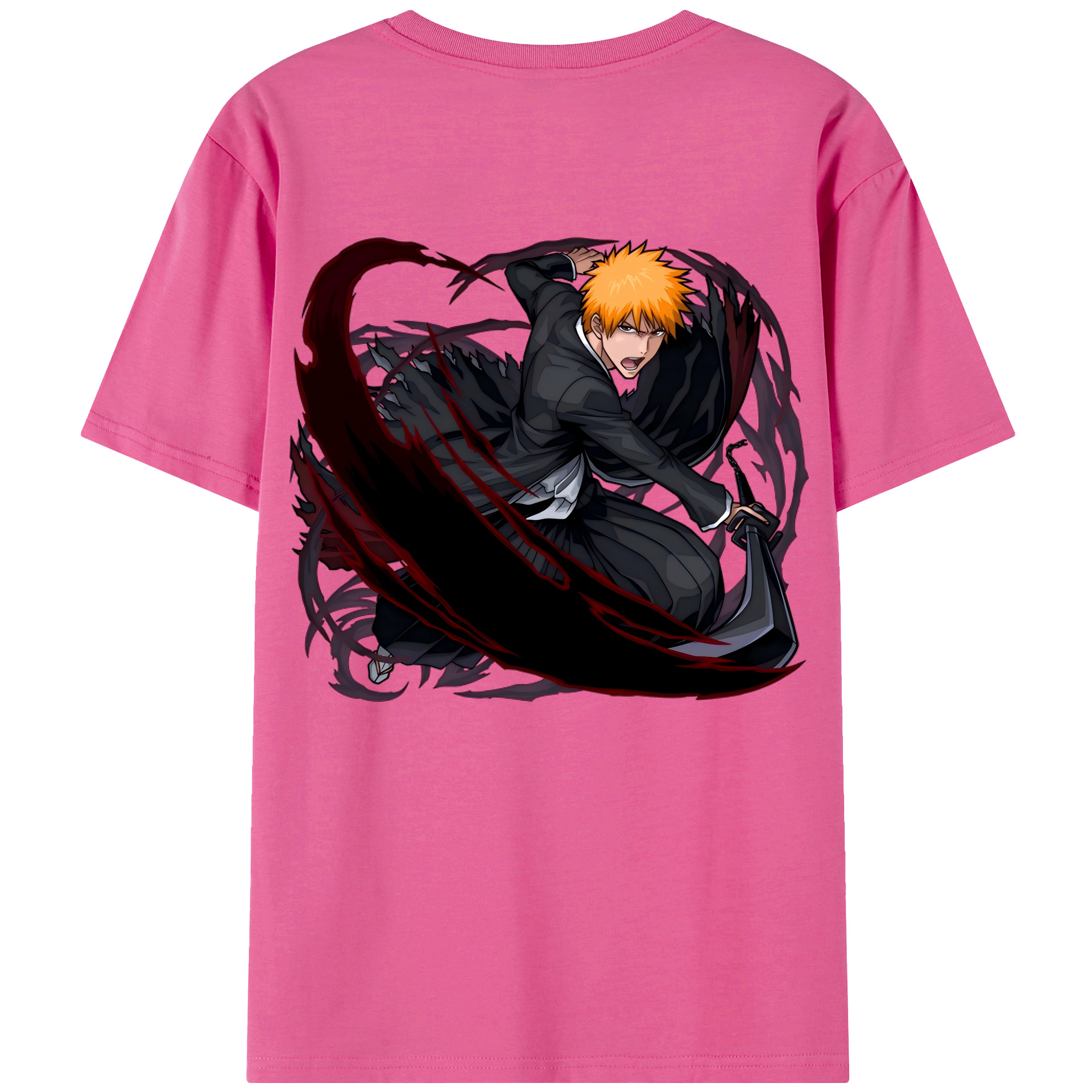 （画像用） ブリーチ 黒崎一護（くろさき いちご）BLEACH Kurosaki Ichigo レディース半袖Tシャツ(バックプリント)