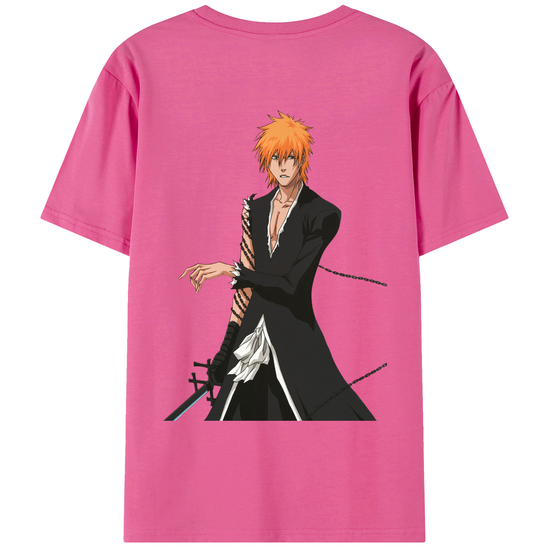 （画像用） ブリーチ 黒崎一護（くろさき いちご）BLEACH Kurosaki Ichigo レディース半袖Tシャツ(バックプリント)