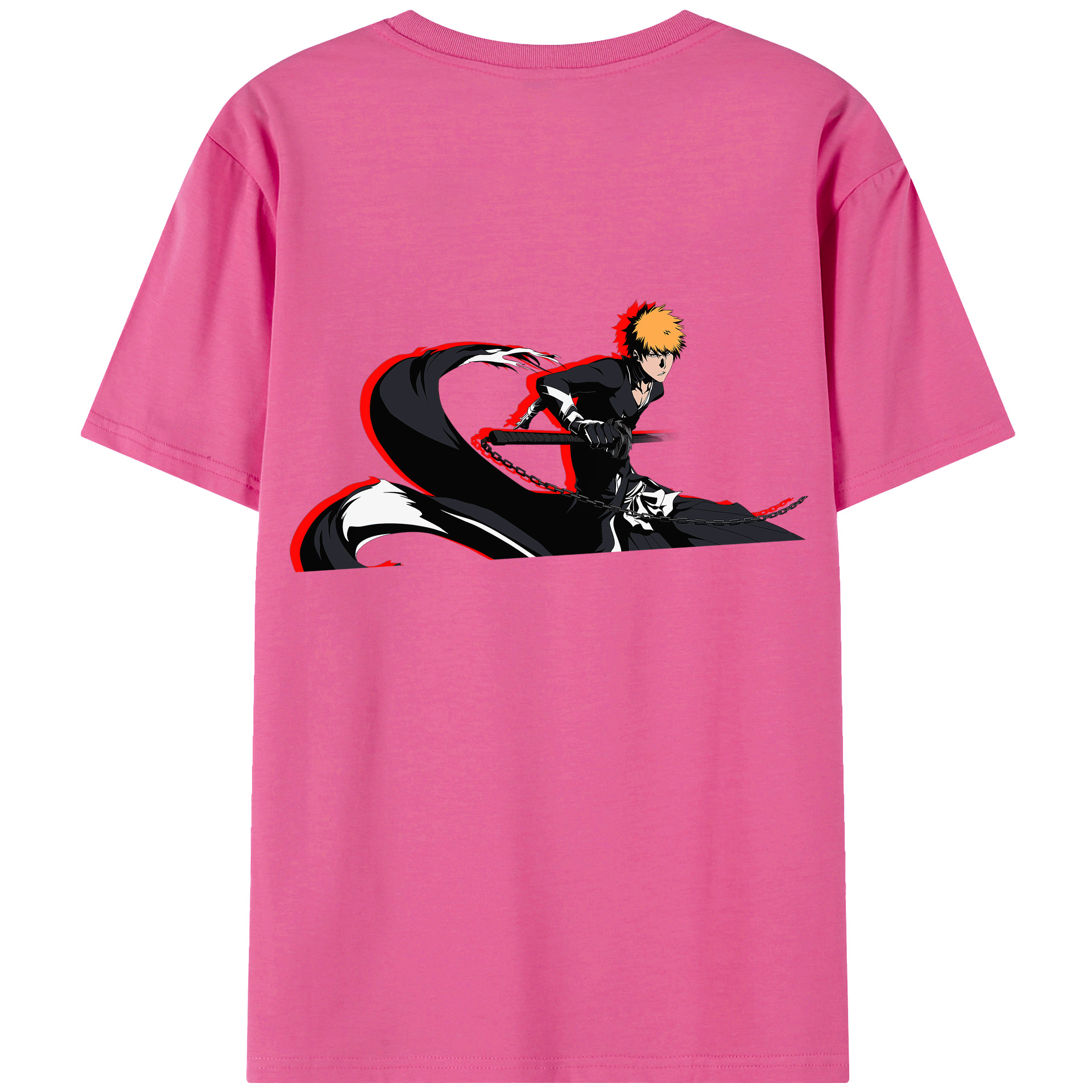 （画像用） ブリーチ 黒崎一護（くろさき いちご）BLEACH Kurosaki Ichigo レディース半袖Tシャツ(バックプリント)