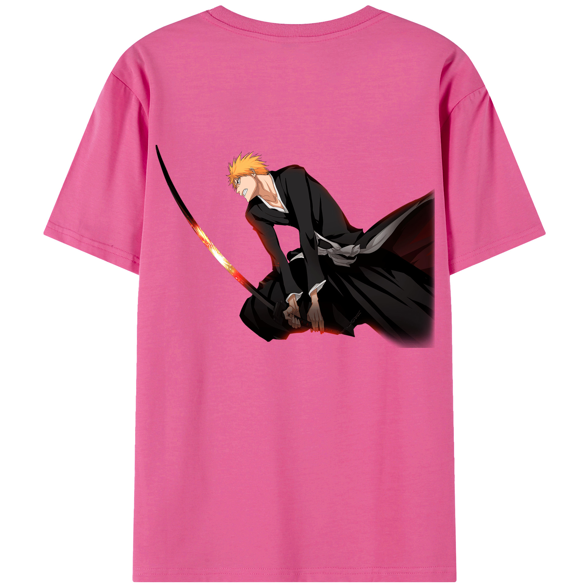 （画像用） ブリーチ 黒崎一護（くろさき いちご）BLEACH Kurosaki Ichigo レディース半袖Tシャツ(バックプリント)