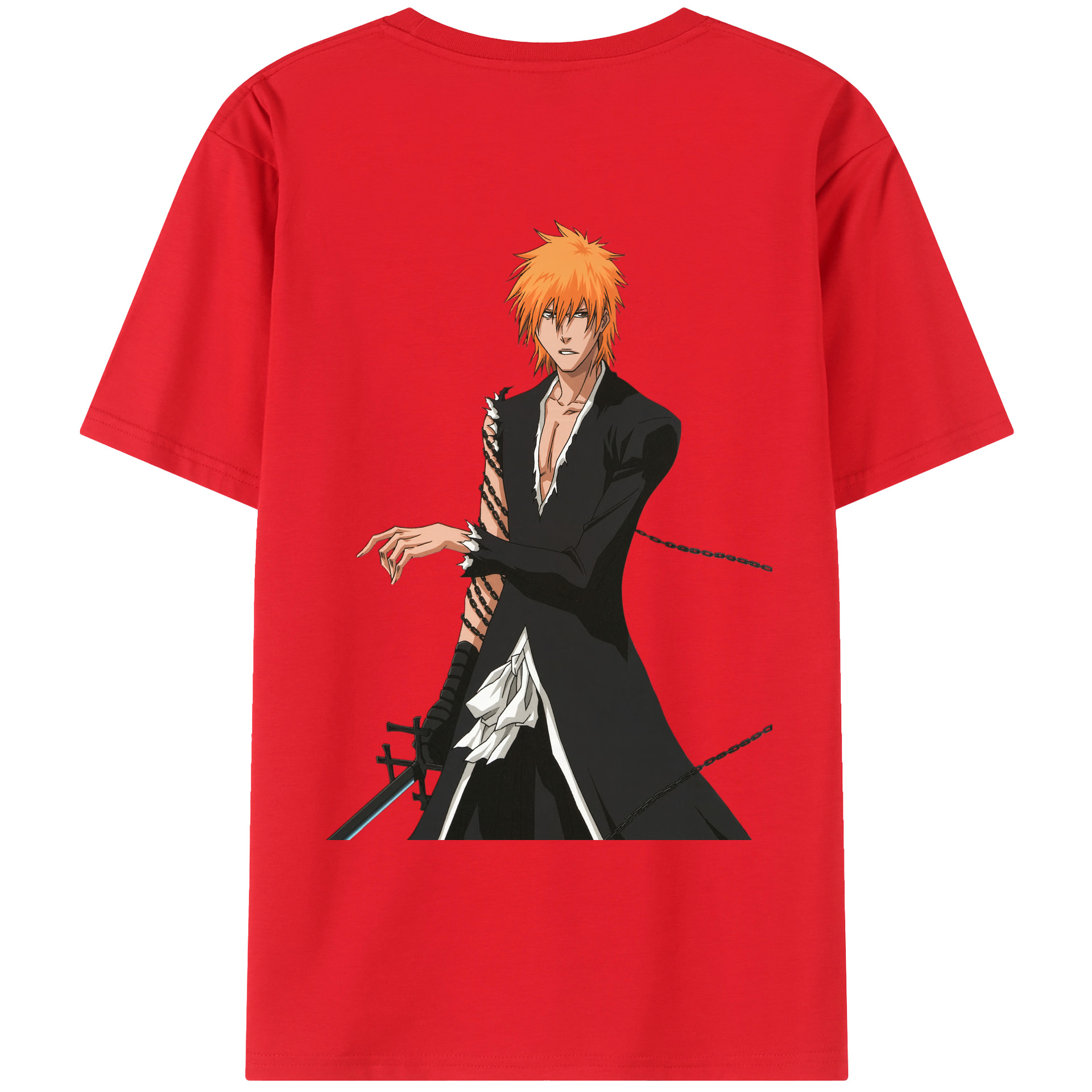 （画像用） ブリーチ 黒崎一護（くろさき いちご）BLEACH Kurosaki Ichigo レディース半袖Tシャツ(バックプリント)