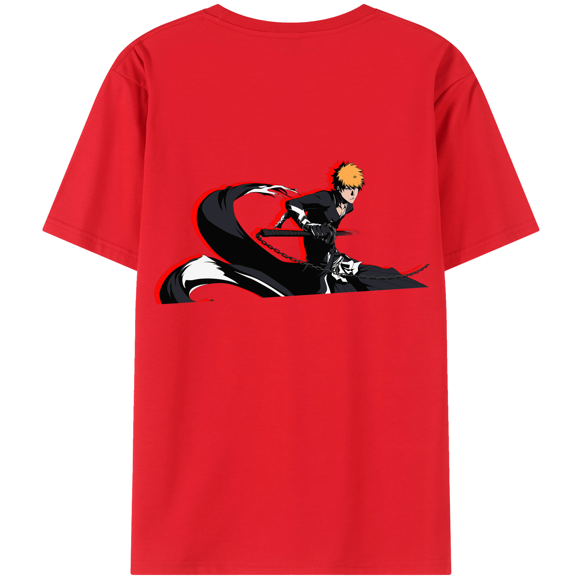 （画像用） ブリーチ 黒崎一護（くろさき いちご）BLEACH Kurosaki Ichigo レディース半袖Tシャツ(バックプリント)