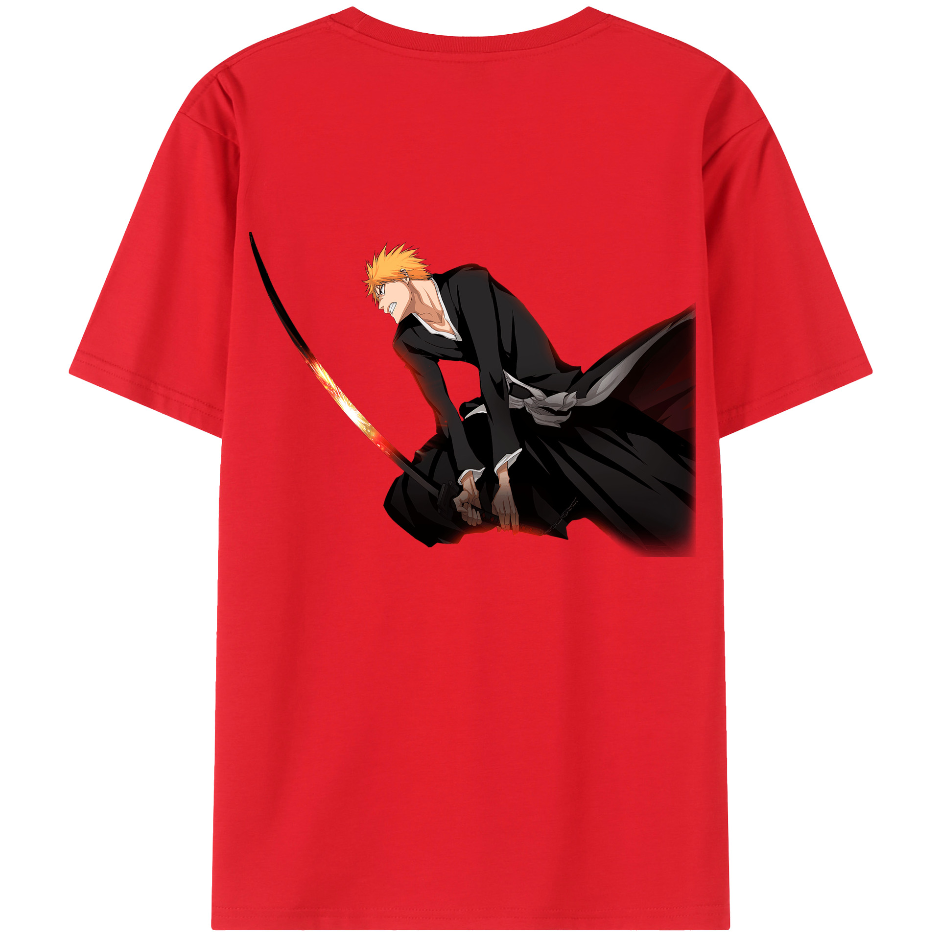 （画像用） ブリーチ 黒崎一護（くろさき いちご）BLEACH Kurosaki Ichigo レディース半袖Tシャツ(バックプリント)