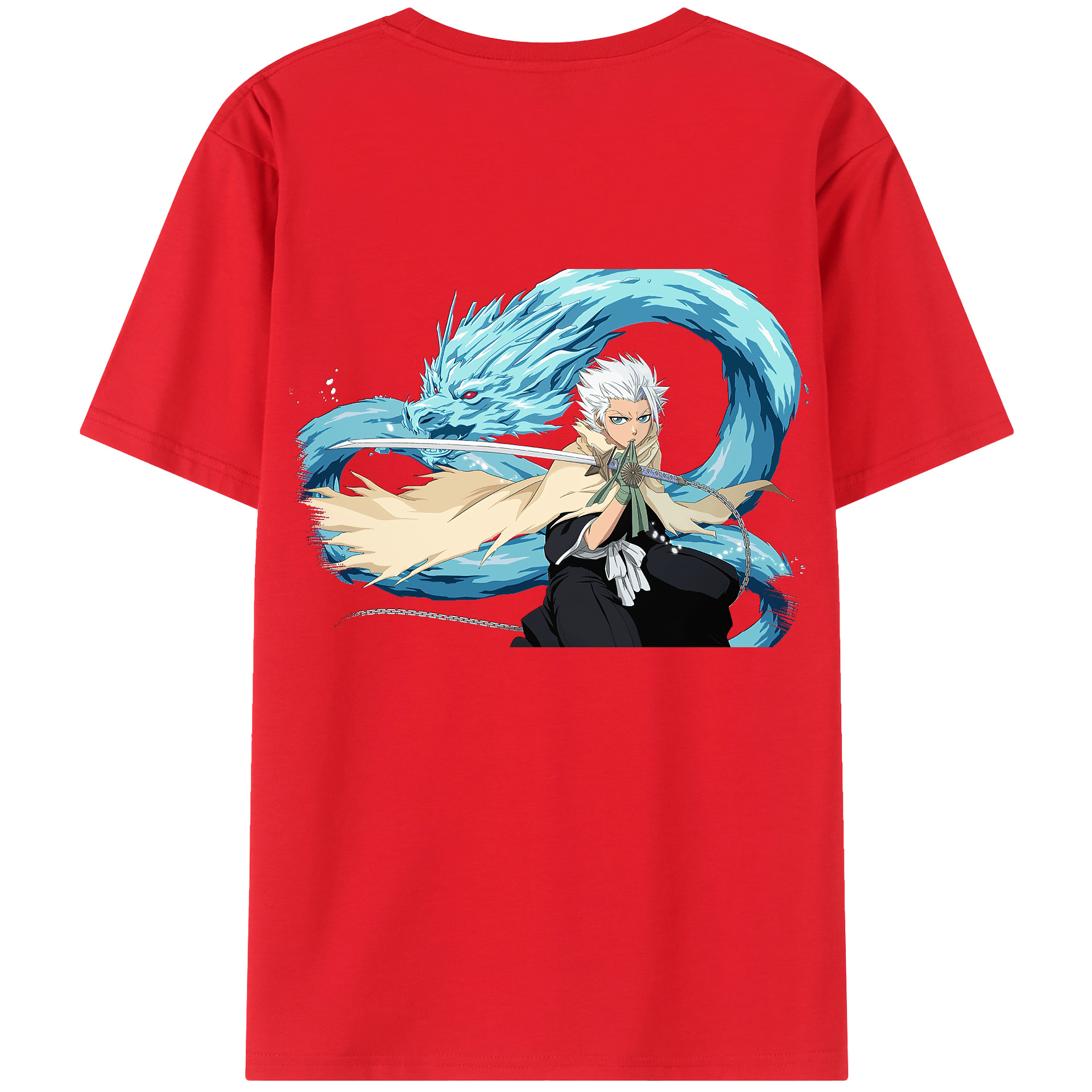 （画像用） ブリーチ 日番谷冬獅郎（ひつがや とうしろう） BLEACH Hitsugaya Toushirou レディース半袖Tシャツ(バックプリント)