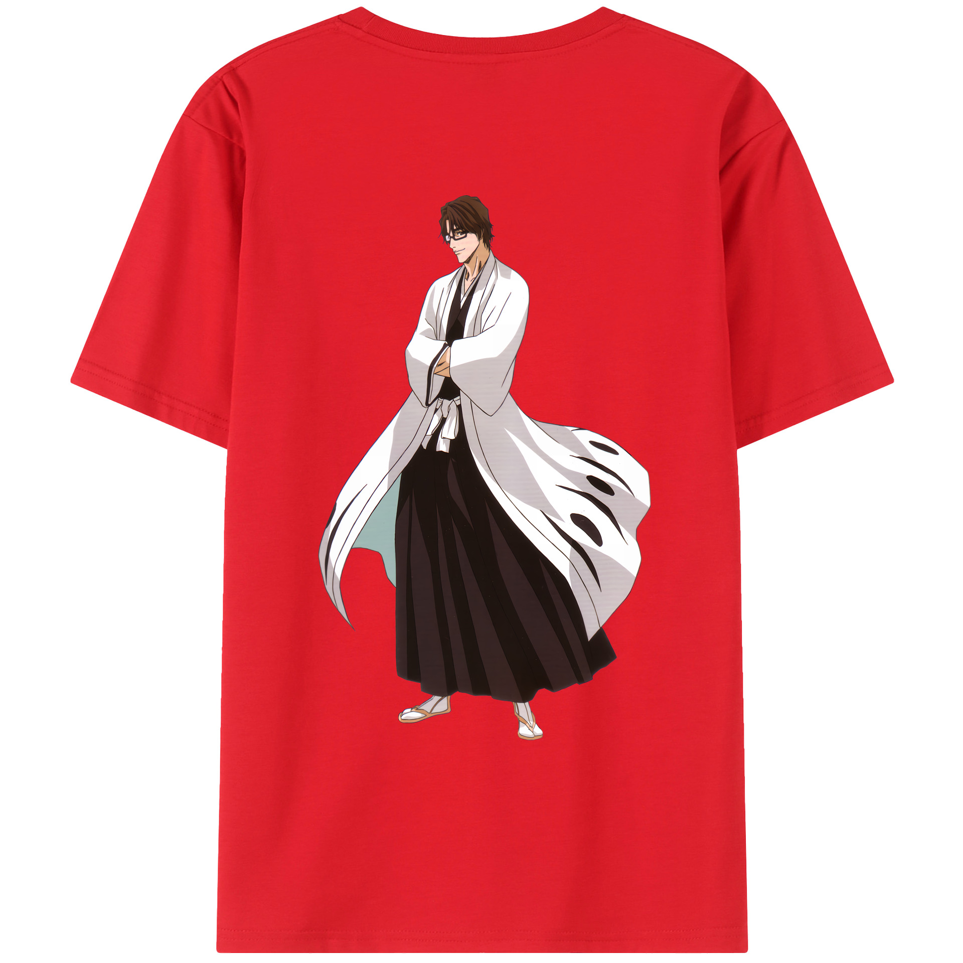 （画像用） ブリーチ 藍染 惣右介（あいぜん そうすけ） BLEACH Aizen Sousuke レディース半袖Tシャツ(バックプリント)