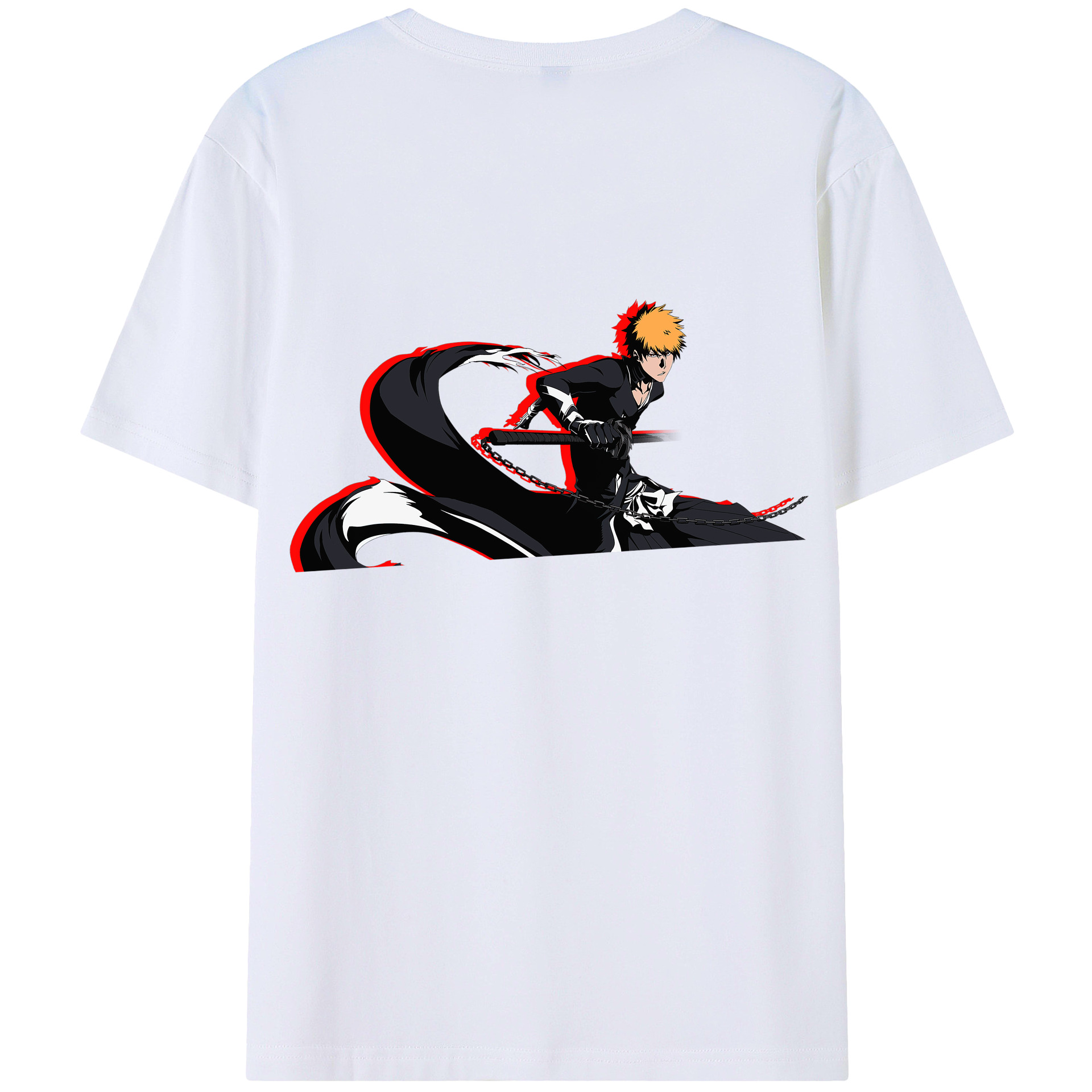（画像用） ブリーチ 黒崎一護（くろさき いちご）BLEACH Kurosaki Ichigo レディース半袖Tシャツ(バックプリント)