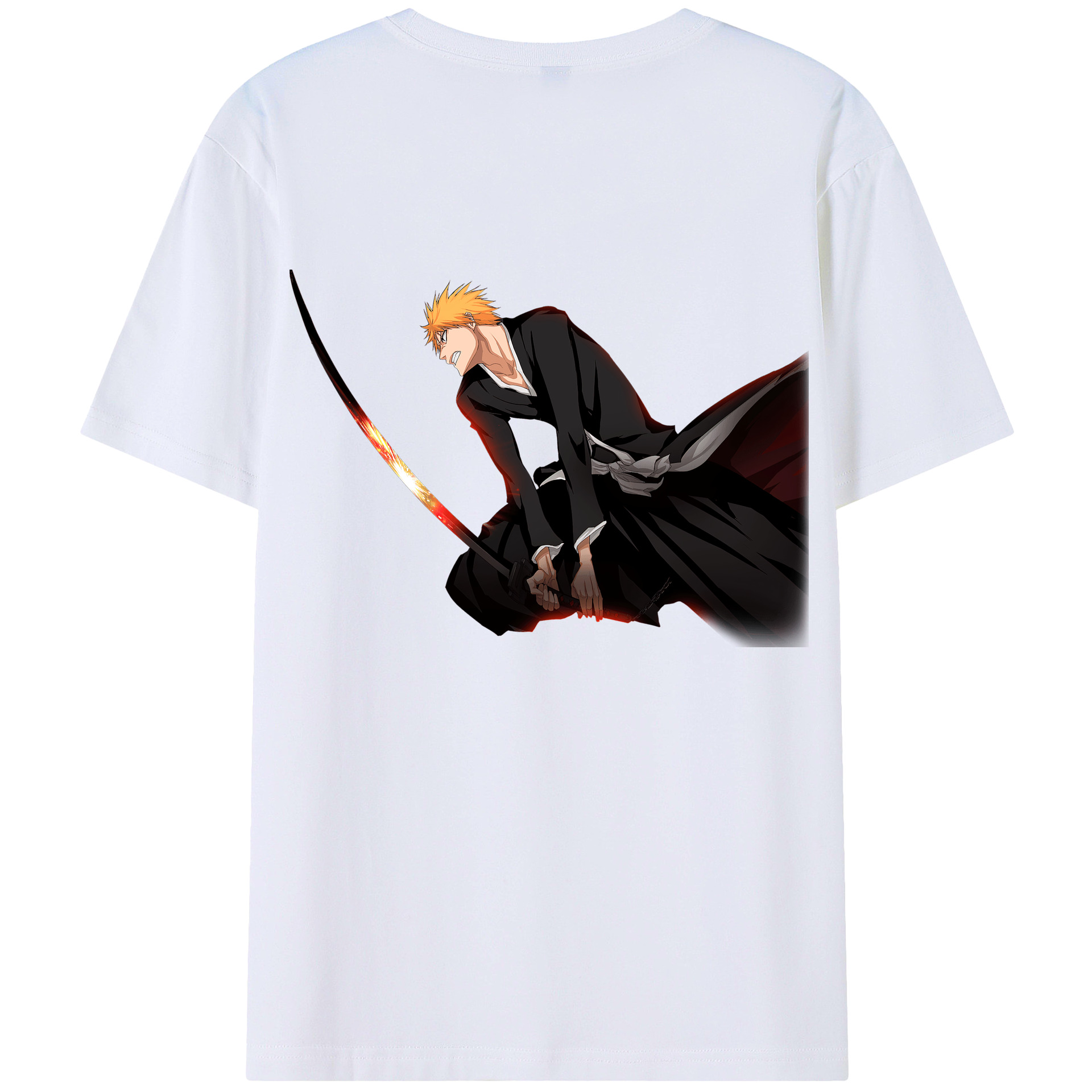 （画像用） ブリーチ 黒崎一護（くろさき いちご）BLEACH Kurosaki Ichigo レディース半袖Tシャツ(バックプリント)