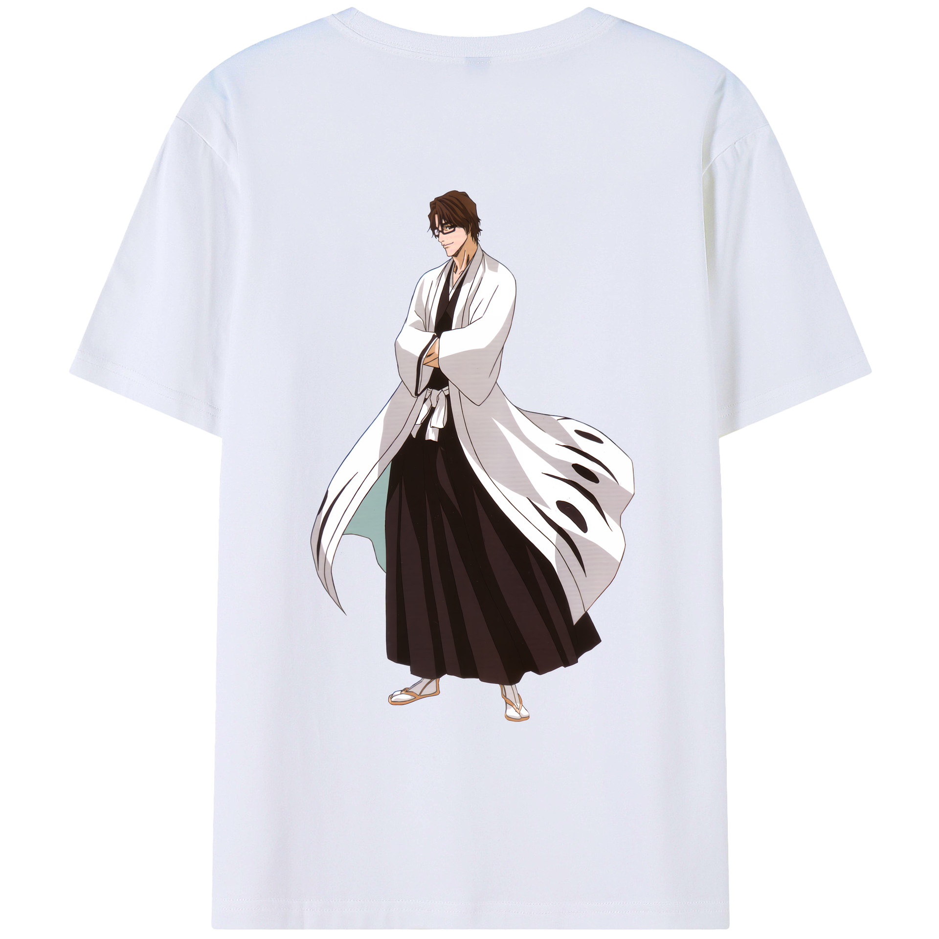 （画像用） ブリーチ 藍染 惣右介（あいぜん そうすけ） BLEACH Aizen Sousuke レディース半袖Tシャツ(バックプリント)