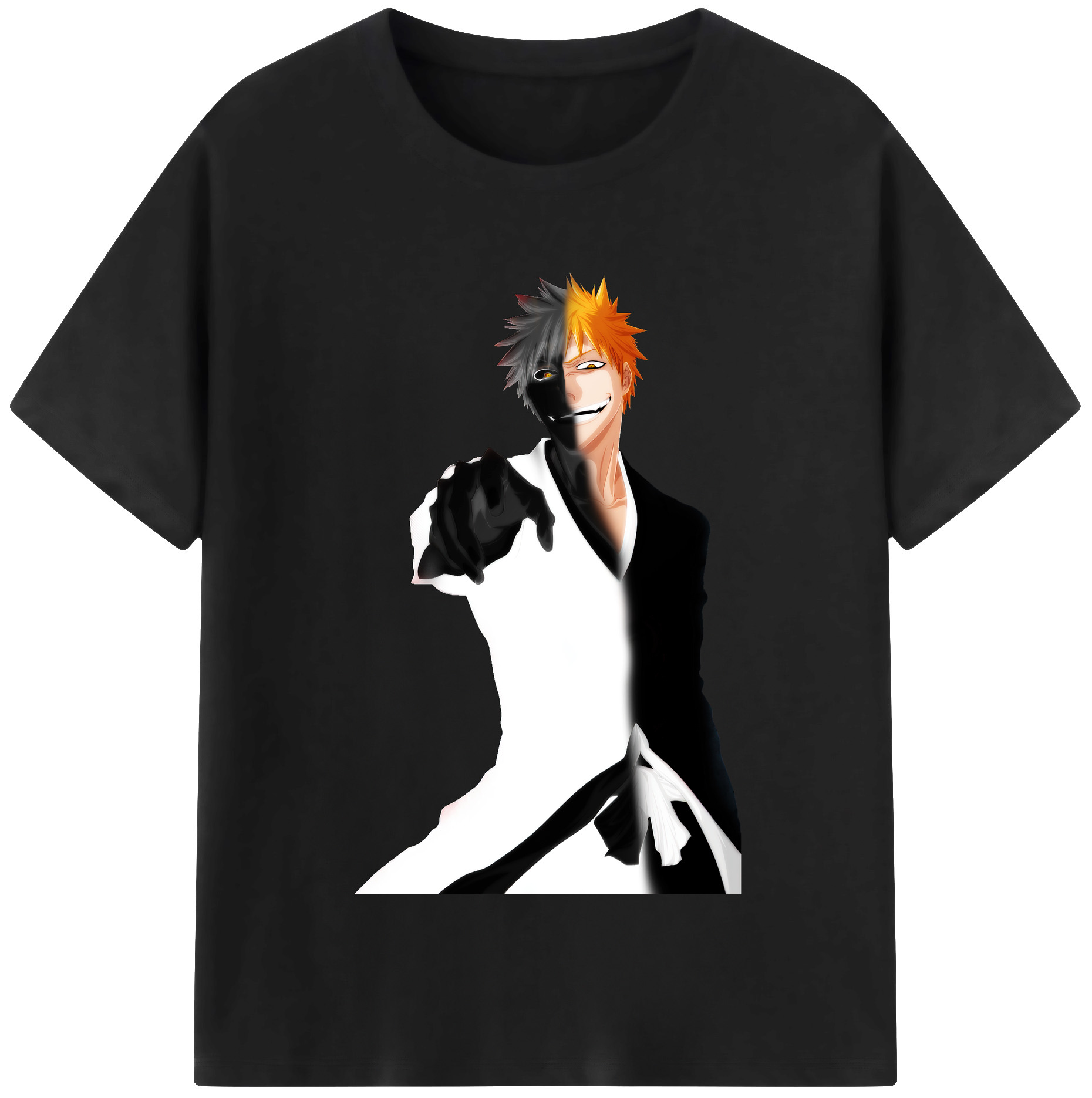 （画像用） ブリーチ 黒崎一護（くろさき いちご）BLEACH Kurosaki Ichigo レディースカジュアルプリントTシャツ（綿100％）