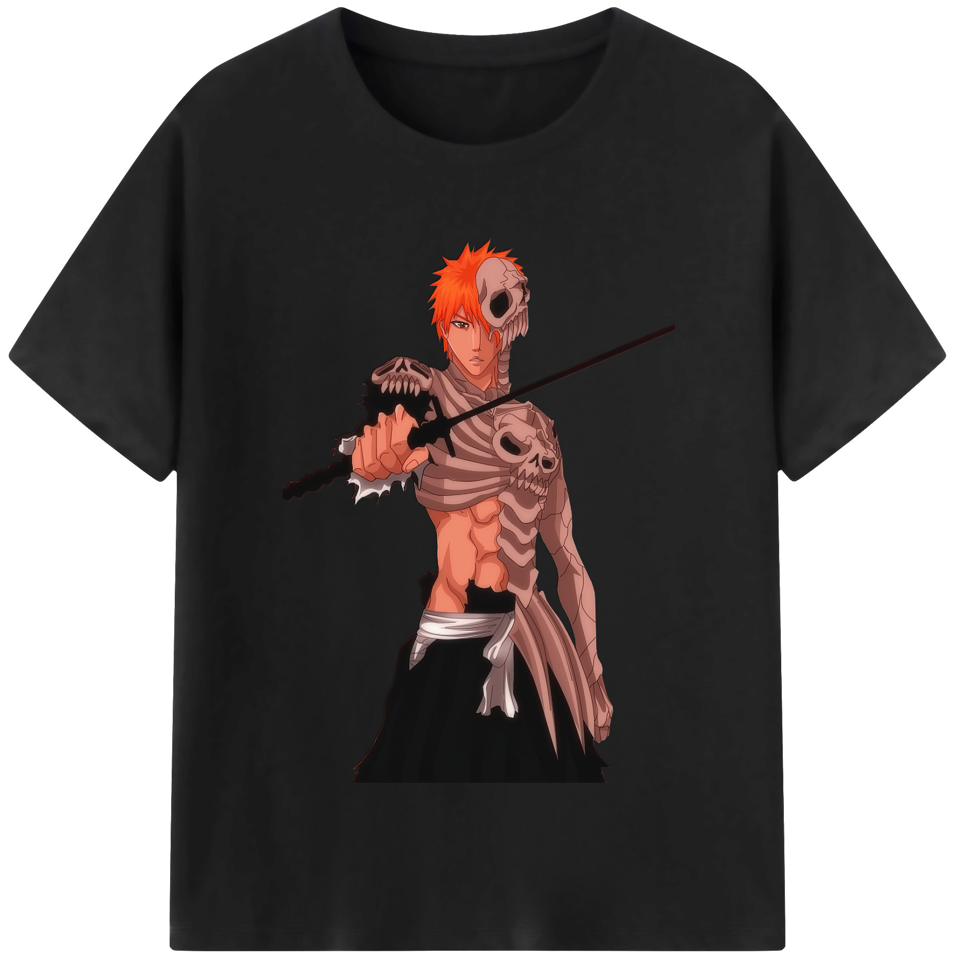 （画像用） ブリーチ 黒崎一護（くろさき いちご）BLEACH Kurosaki Ichigo レディースカジュアルプリントTシャツ（綿100％）