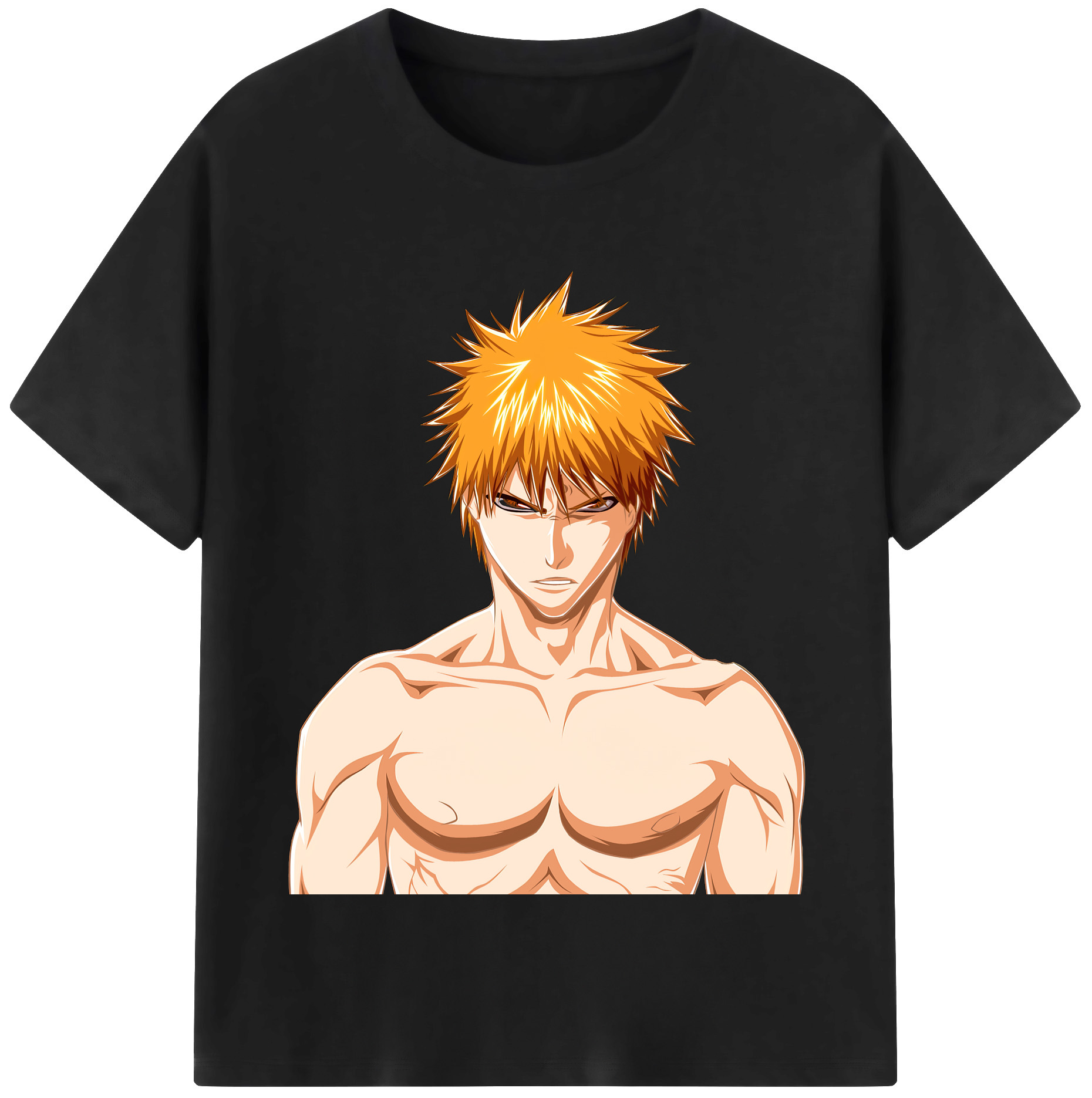 （画像用） ブリーチ 黒崎一護（くろさき いちご）BLEACH Kurosaki Ichigo レディースカジュアルプリントTシャツ（綿100％）