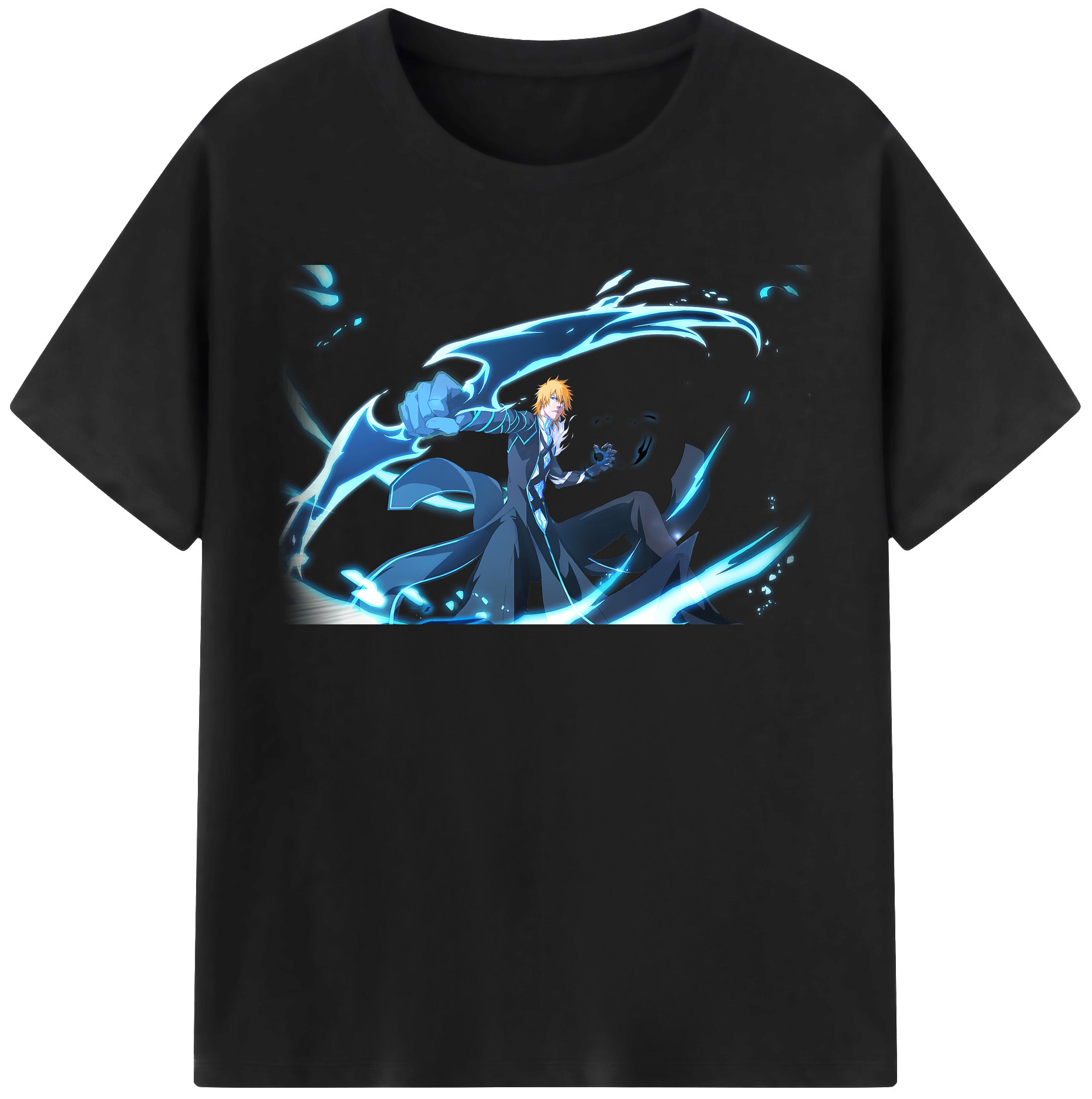 （画像用） ブリーチ 黒崎一護（くろさき いちご）BLEACH Kurosaki Ichigo レディースカジュアルプリントTシャツ（綿100％）
