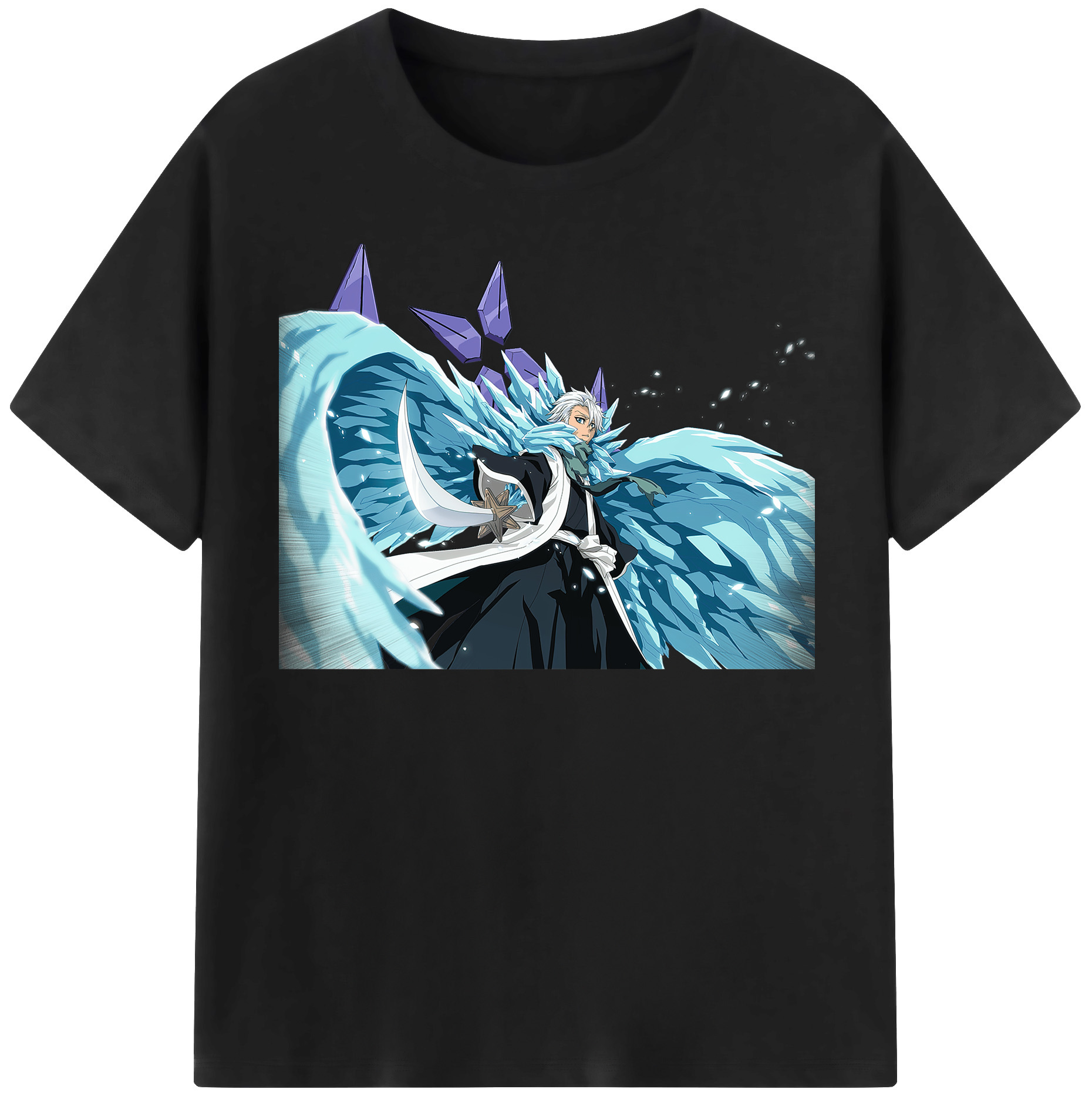 （画像用） ブリーチ 日番谷冬獅郎（ひつがや とうしろう） BLEACH Hitsugaya Toushirou レディースカジュアルプリントTシャツ（綿100％）