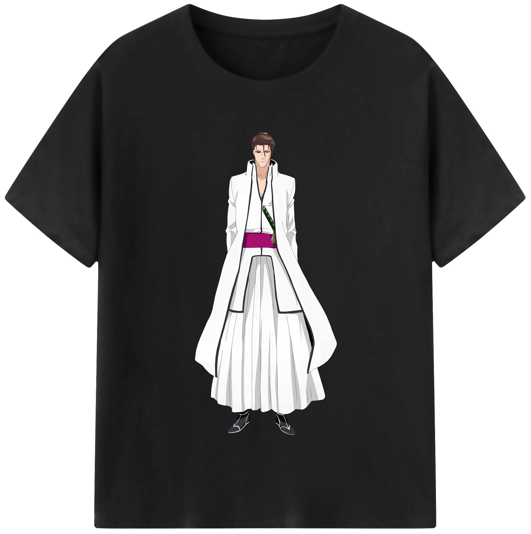 （画像用） ブリーチ 藍染 惣右介（あいぜん そうすけ） BLEACH Aizen Sousuke レディースカジュアルプリントTシャツ（綿100％）