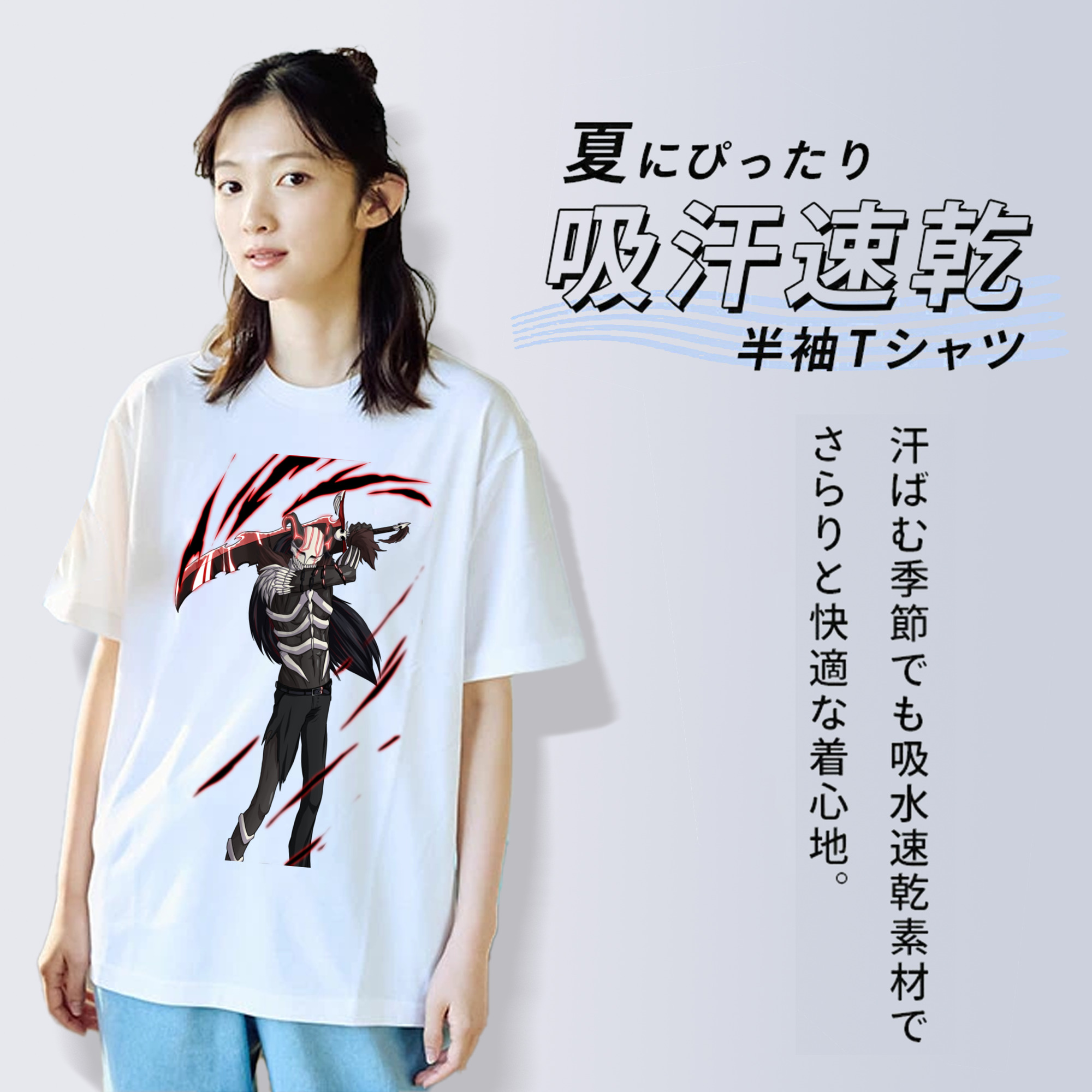 ブリーチ 黒崎一護（くろさき いちご）BLEACH Kurosaki Ichigo レディースカジュアルプリントTシャツ（綿100％）