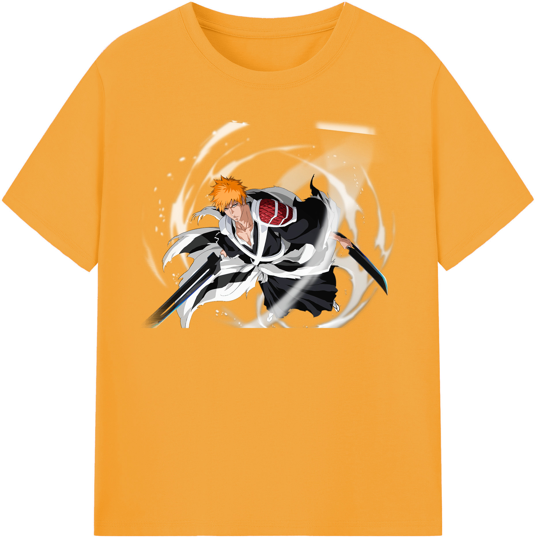 （画像用） ブリーチ 黒崎一護（くろさき いちご）BLEACH Kurosaki Ichigo レディースカジュアルプリントTシャツ（綿100％）
