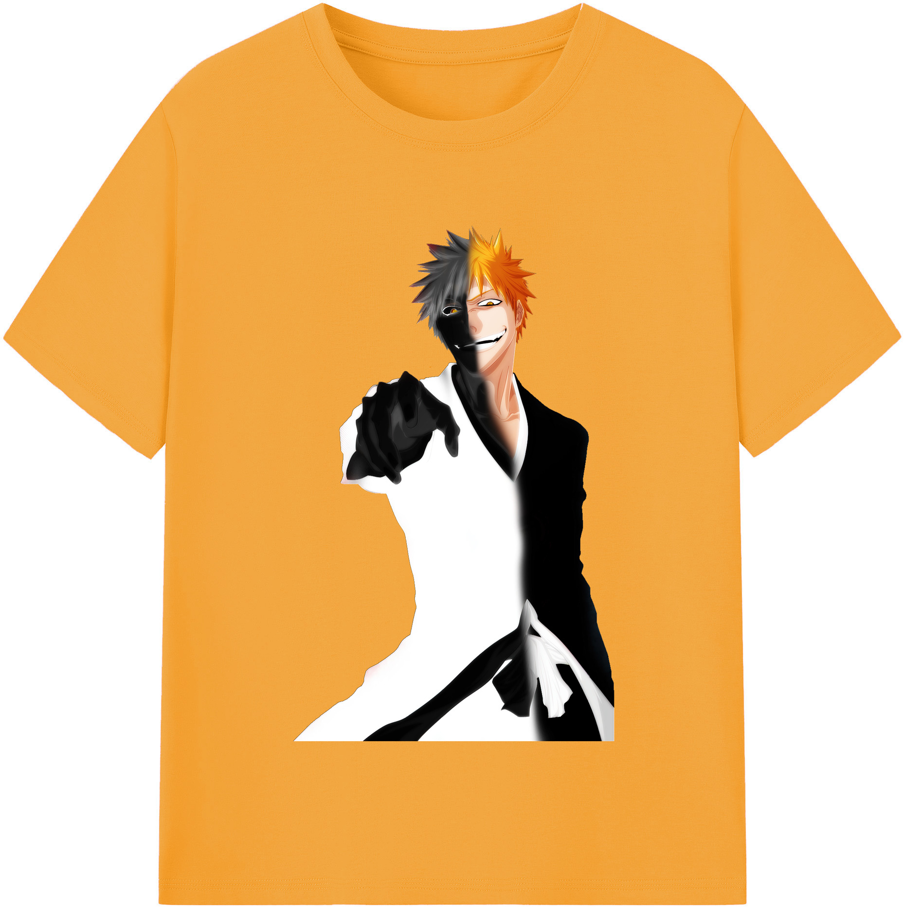（画像用） ブリーチ 黒崎一護（くろさき いちご）BLEACH Kurosaki Ichigo レディースカジュアルプリントTシャツ（綿100％）