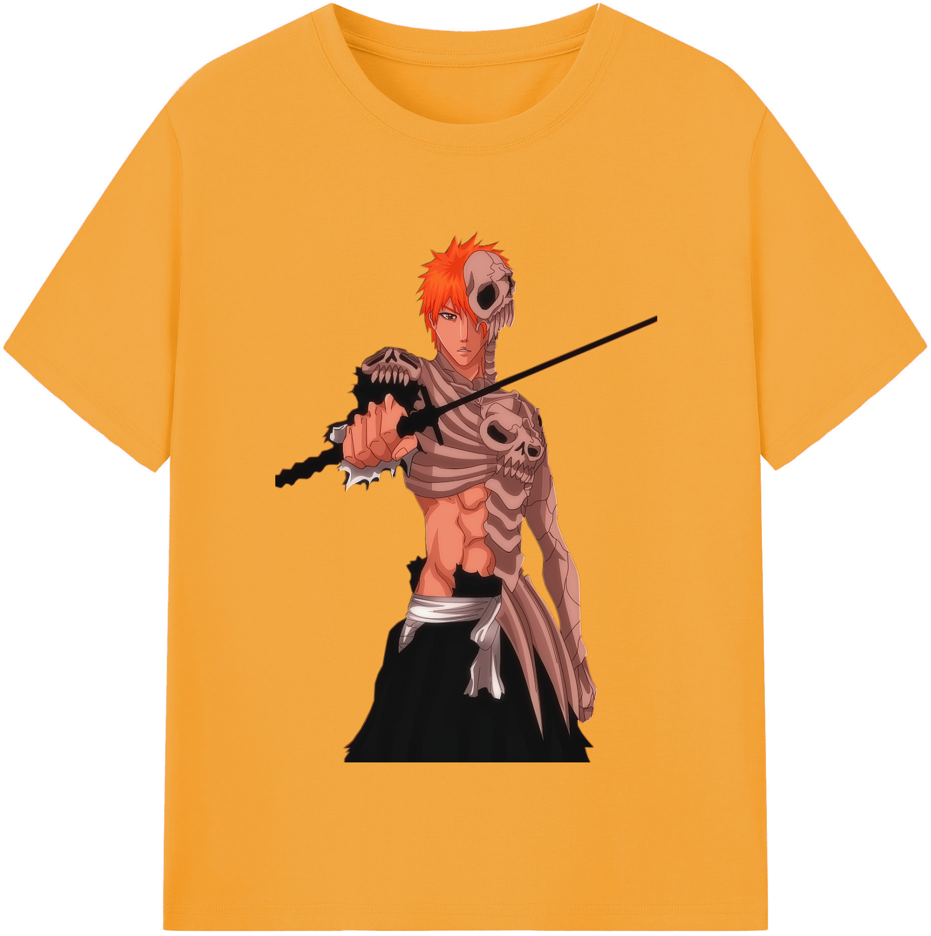 （画像用） ブリーチ 黒崎一護（くろさき いちご）BLEACH Kurosaki Ichigo レディースカジュアルプリントTシャツ（綿100％）
