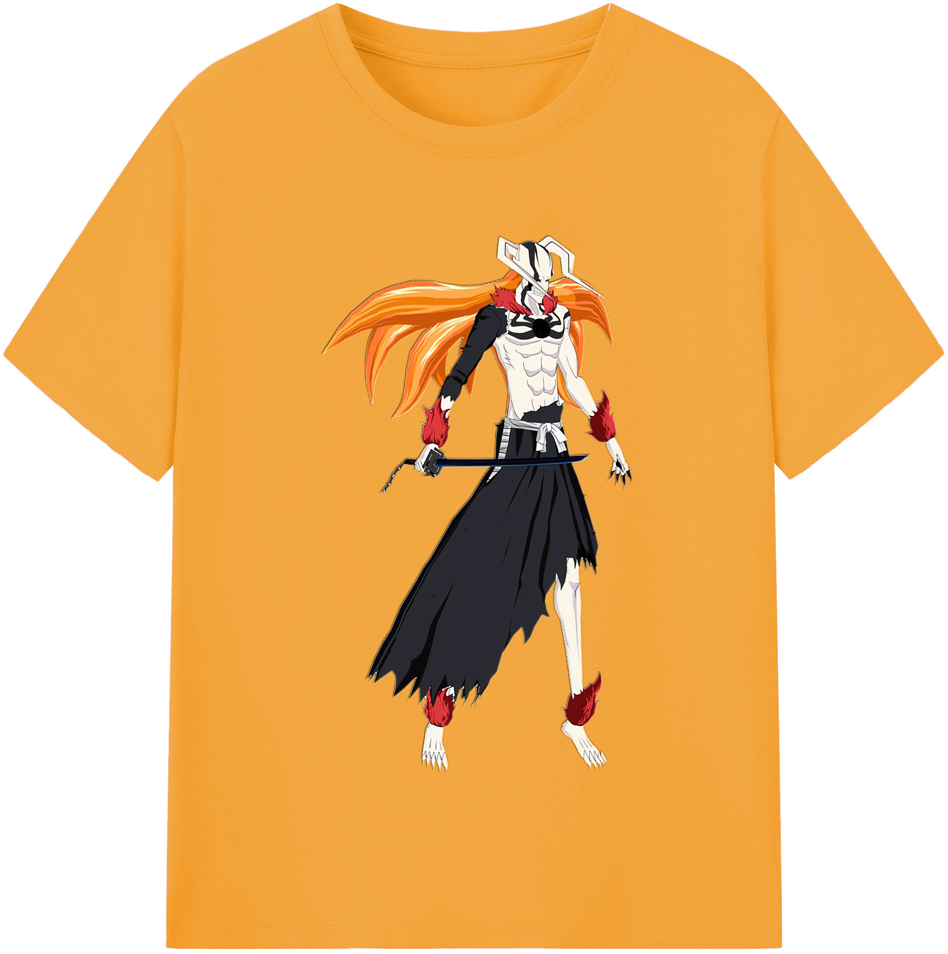 （画像用） ブリーチ 黒崎一護（くろさき いちご）BLEACH Kurosaki Ichigo レディースカジュアルプリントTシャツ（綿100％）